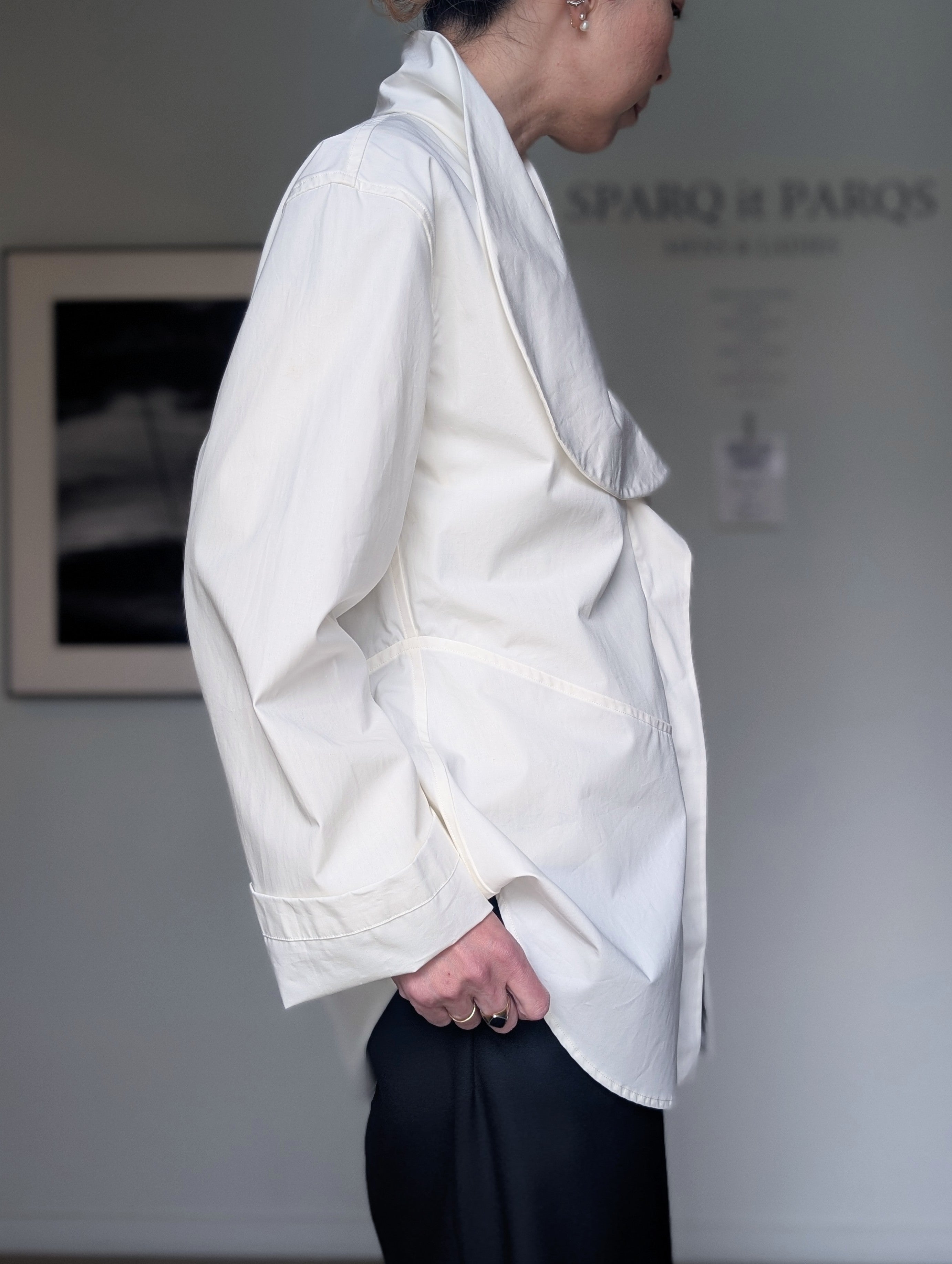 AEHRR 【Draping Flower Shawl Collar shirt】