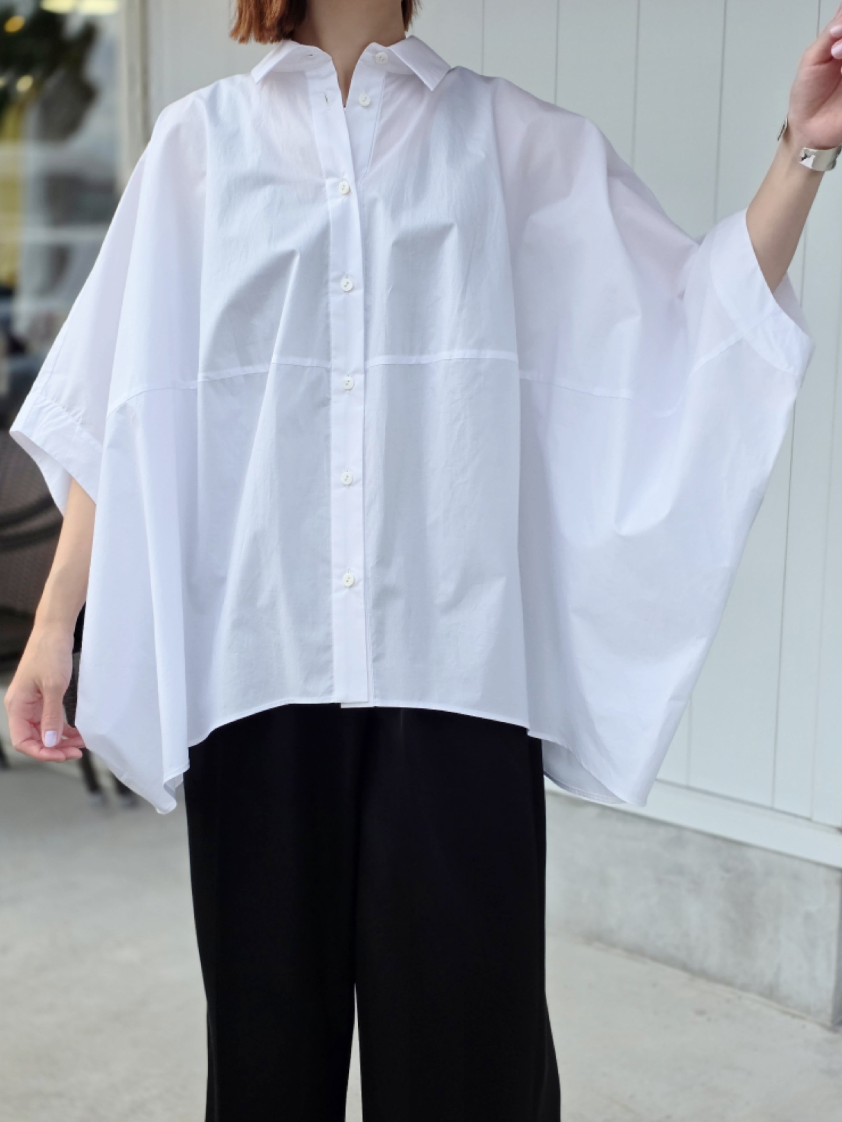 ENFOLD DRAPE HEXAGON SHIRT