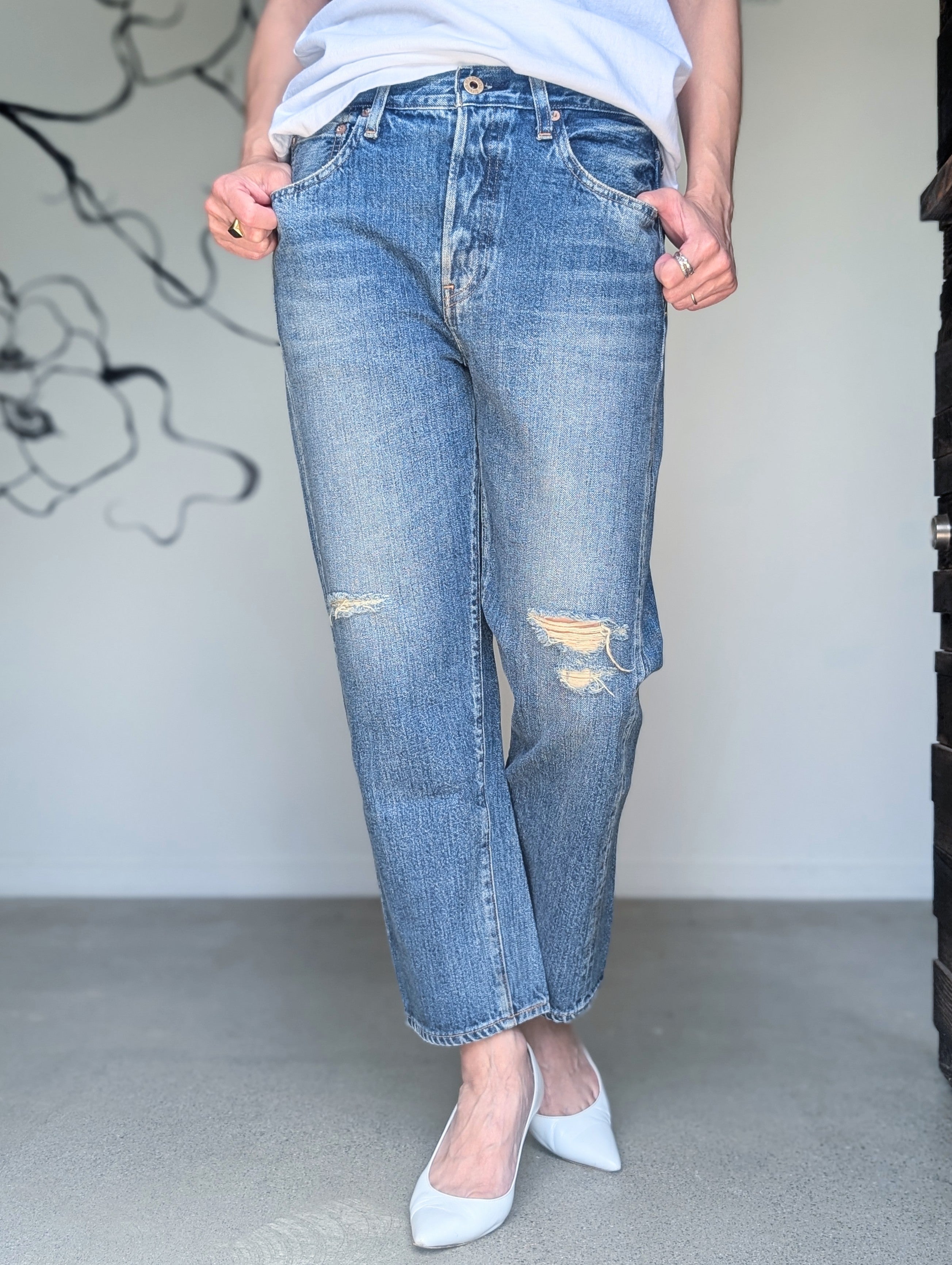 MADISONBLUE BOYS CRASHED TAPERED PT DENIM