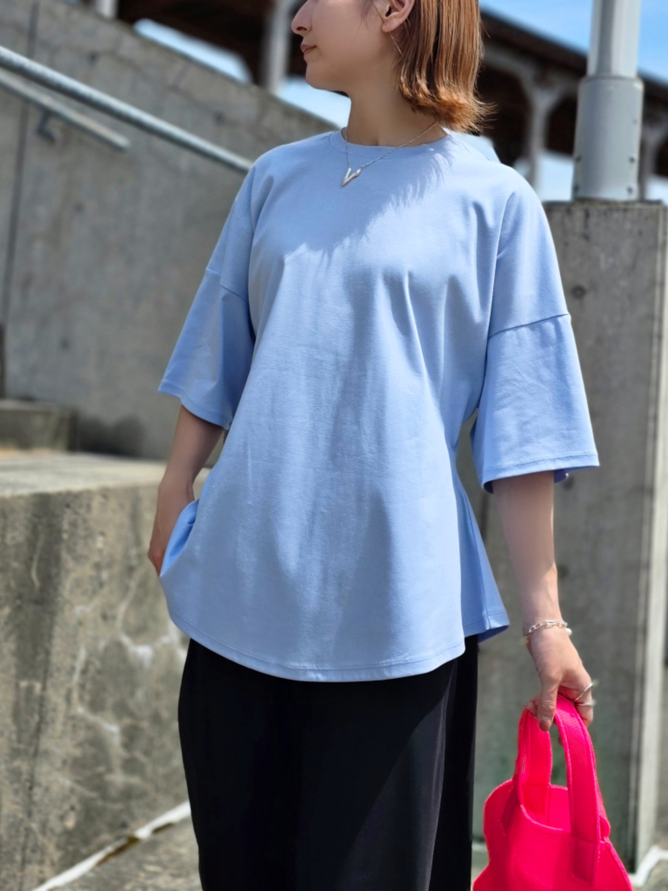 ENFOLD PEPLUM LOOSE T-SHIRT