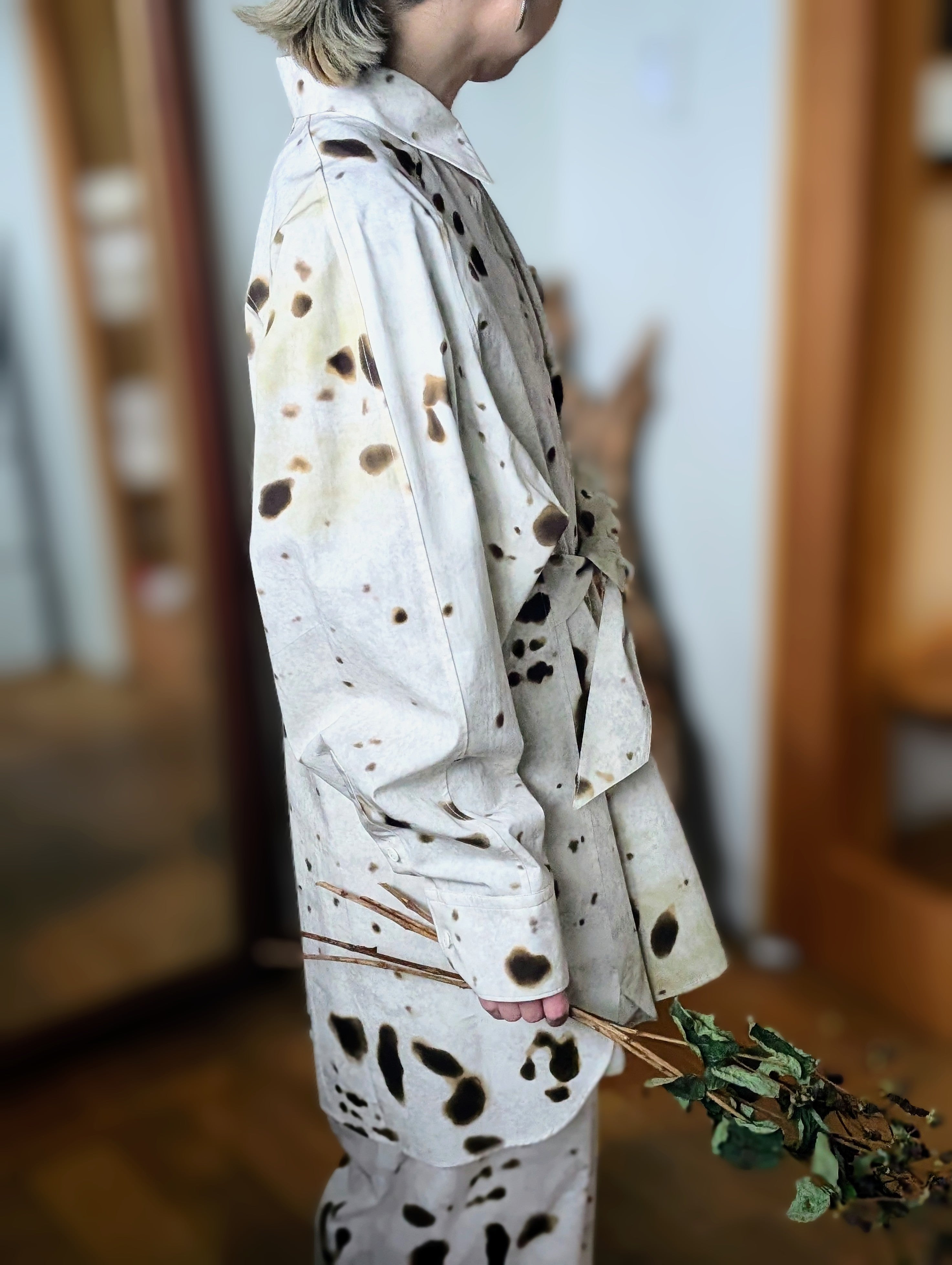 AEHRR 【Yoke Raglan Sleeve Print Shirt】