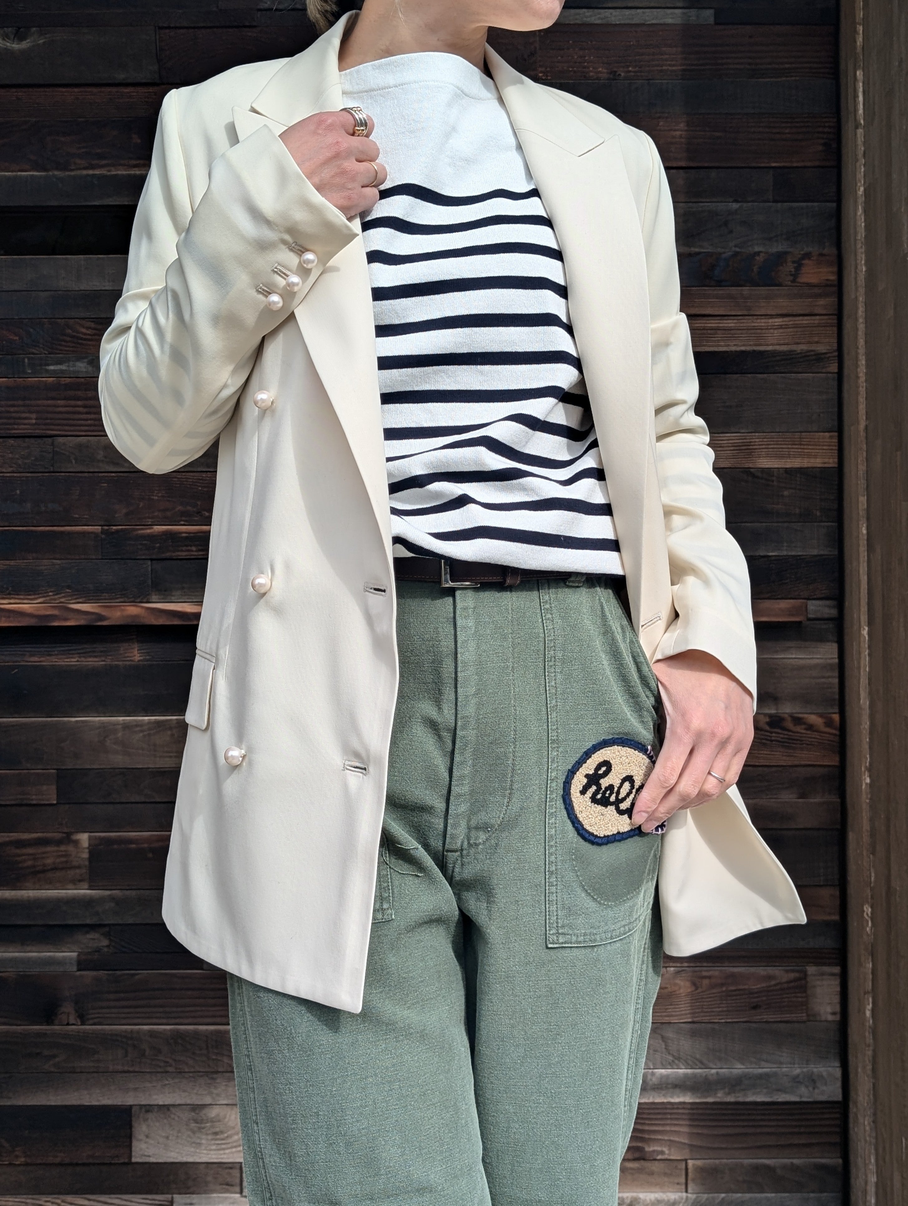 MADISONBLUE UNLINED BLEECKER W6B BLAZER PEARL