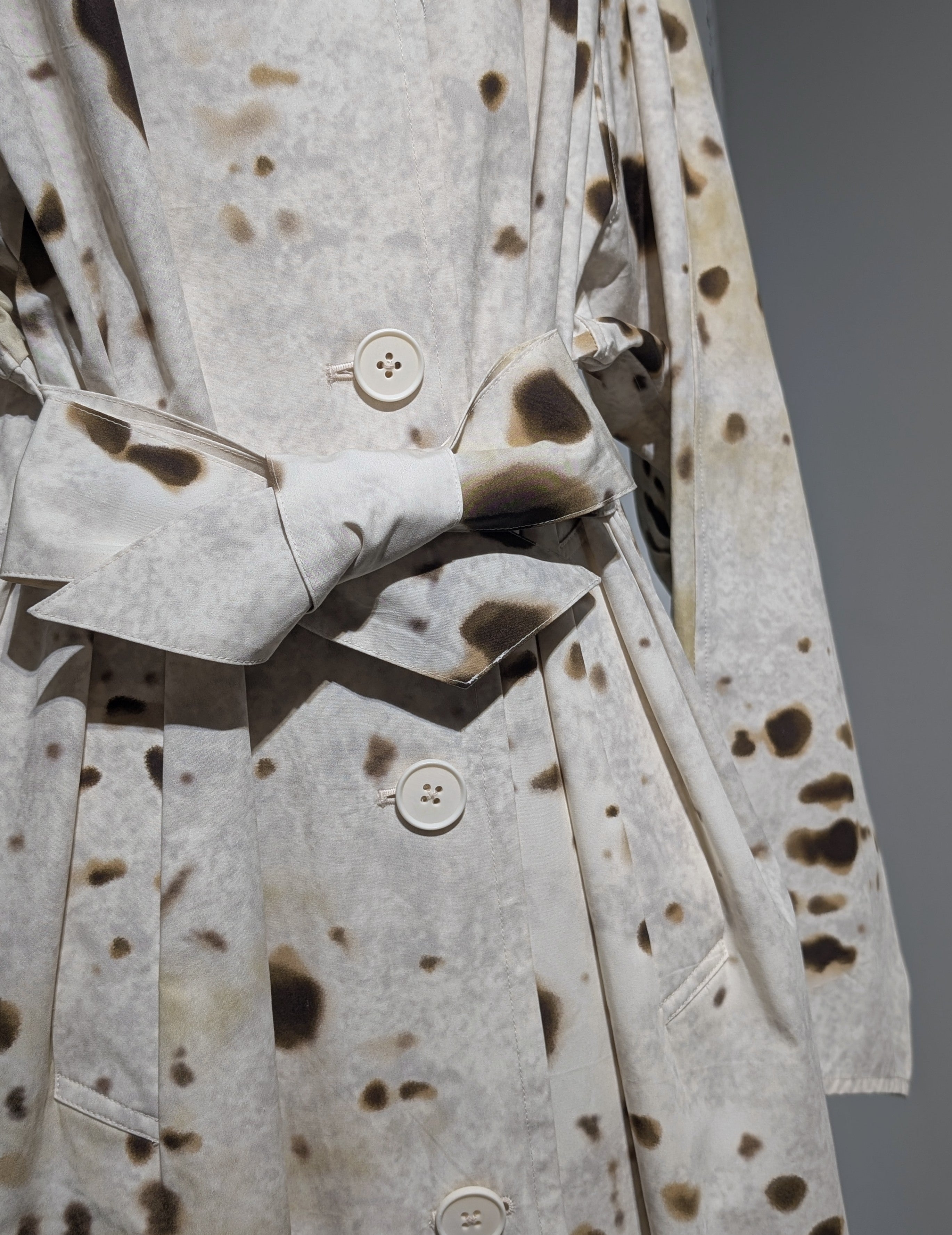 AEHRR 【Draping Yoke Raglan Sleeve Print Over Coat】