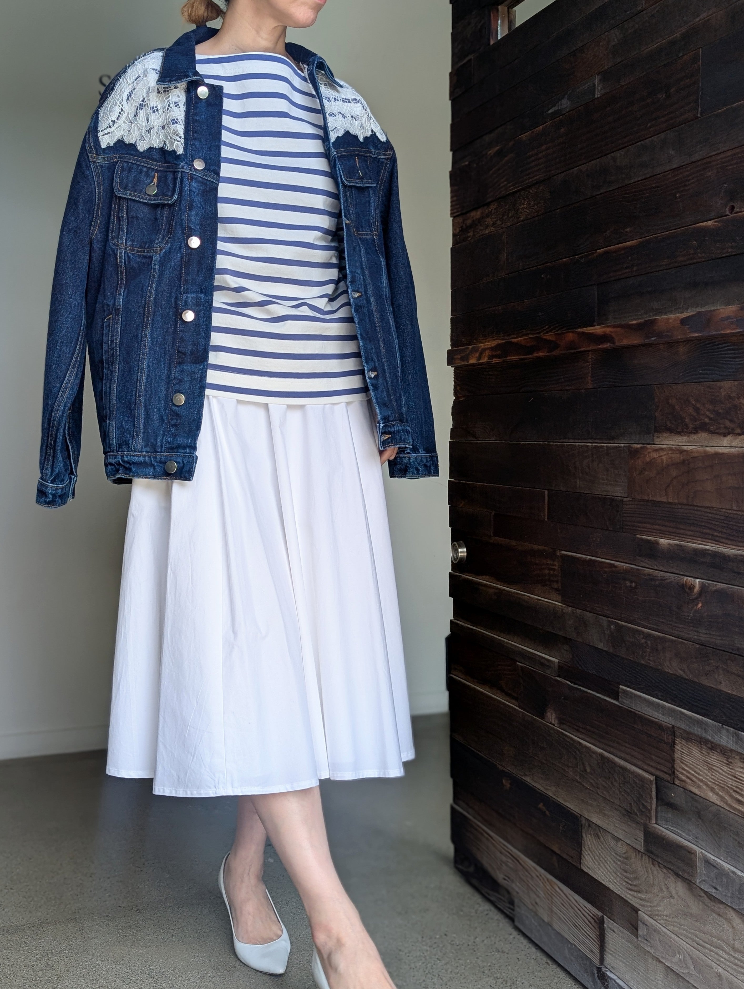 MADISONBLUE BOATNECK BORDER L/ST