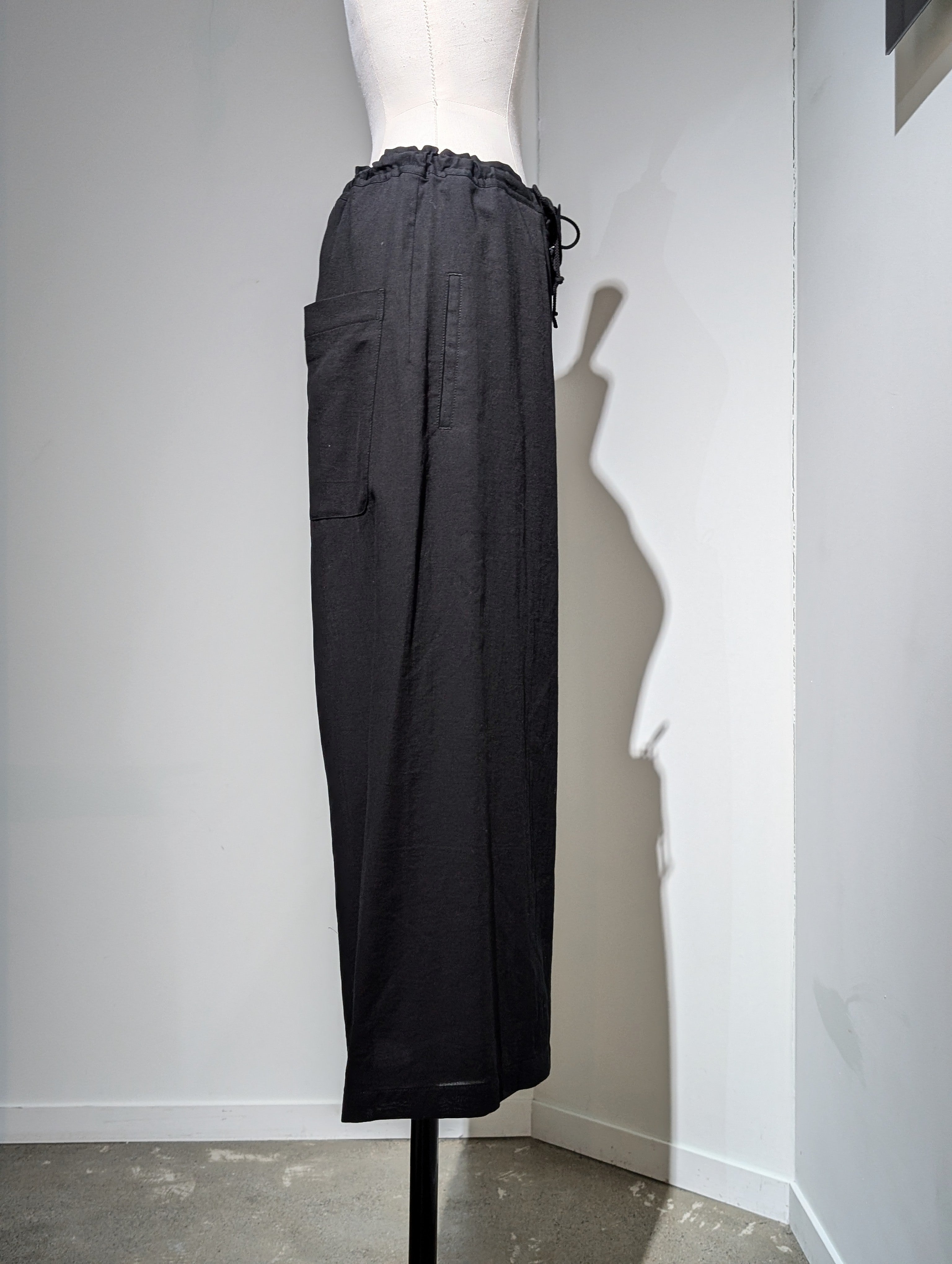 Y's COTTON VOILE VIYELLA FRONT TUCK WIDE PANTS