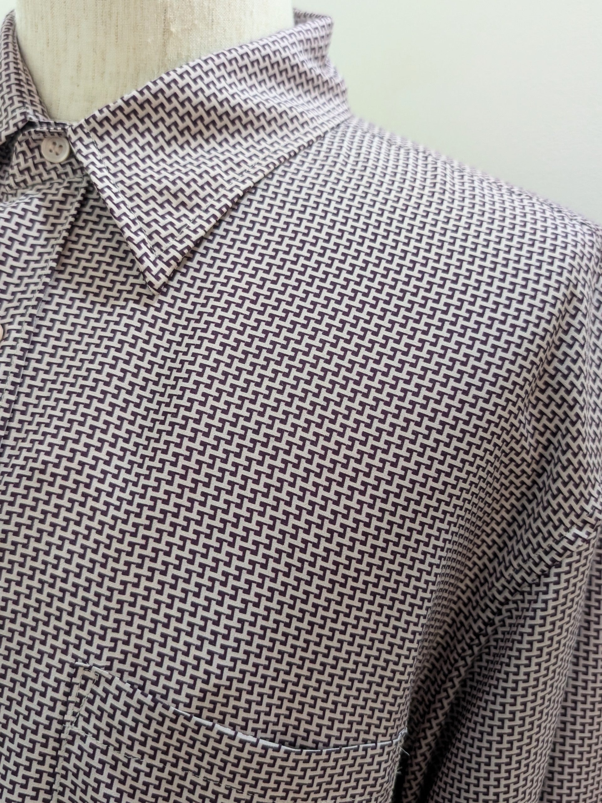 mando シルクヴィスコースプリントシャツ