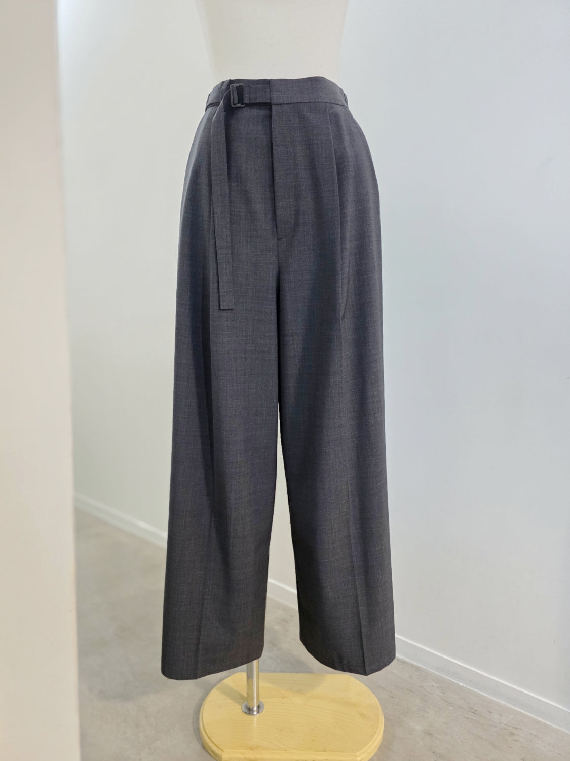 ENFOLD T/Wポプリン WIDE STRAIGHT TROUSERS