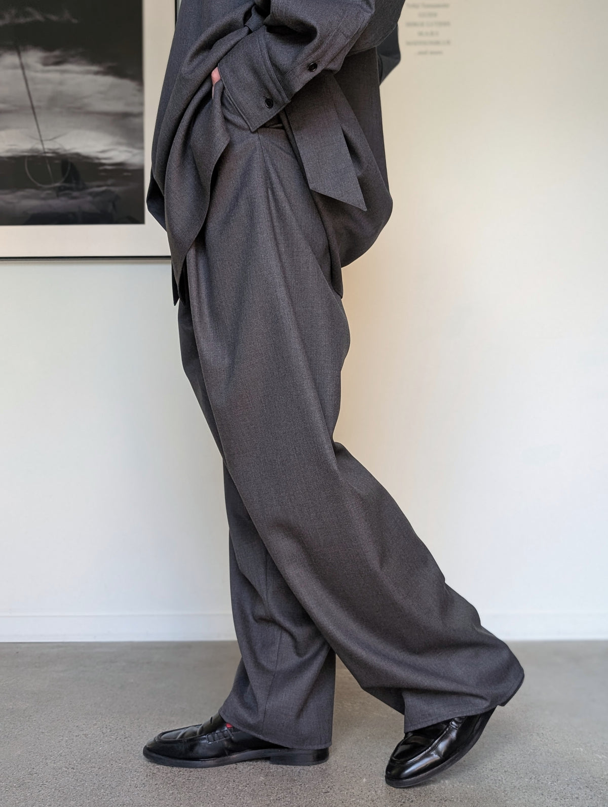 AEHRR 【089 Draping One Tuck Box Pleat Trousers】