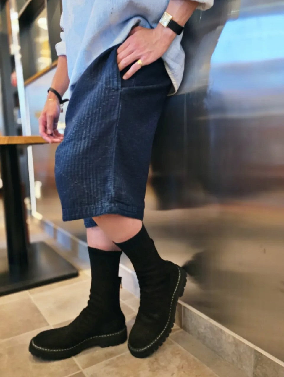 Porter Classic SEA ISLAND SASHIKO SHORTS (LIMITED)