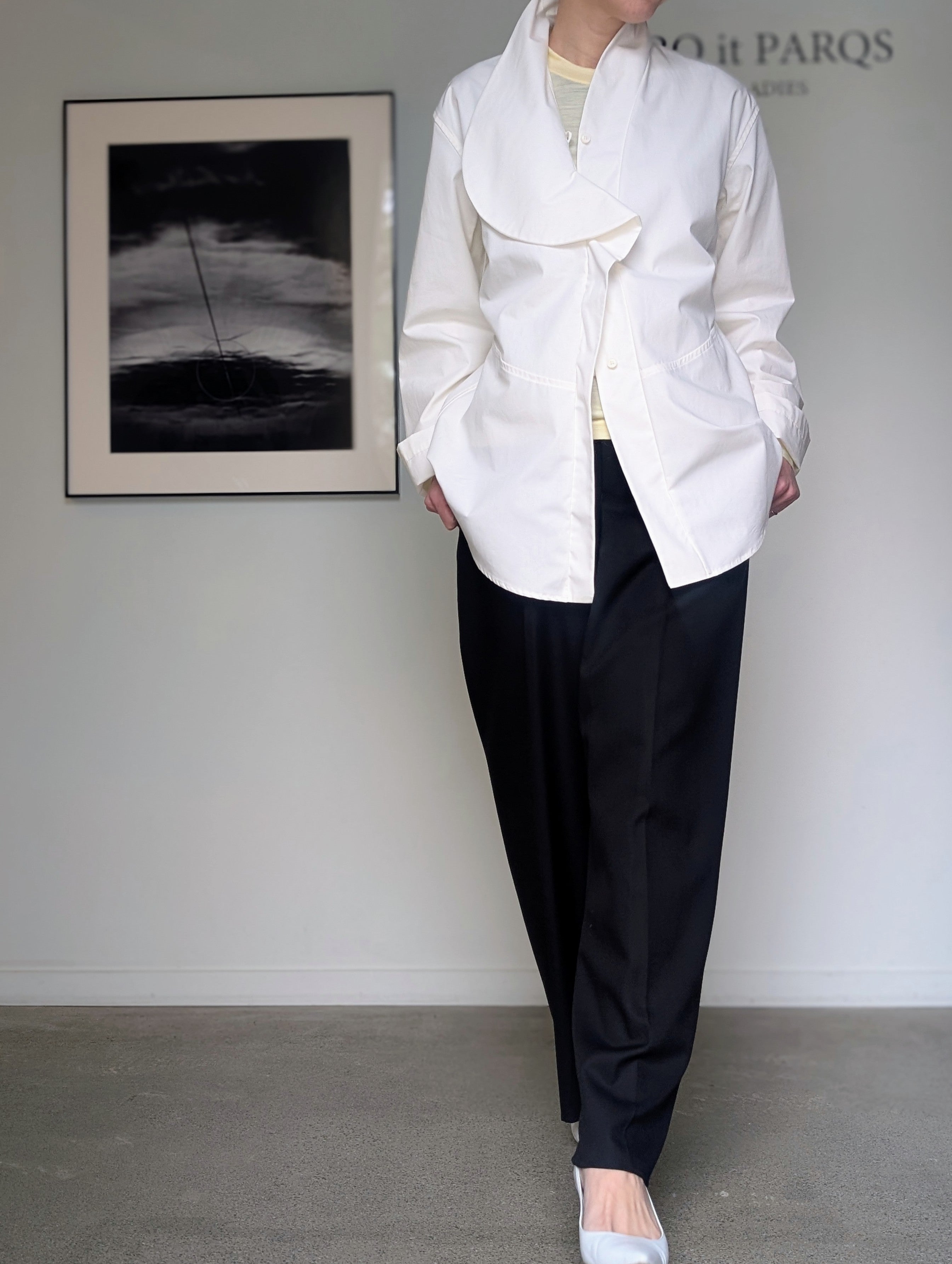 AEHRR 【Draping Flower Shawl Collar shirt】