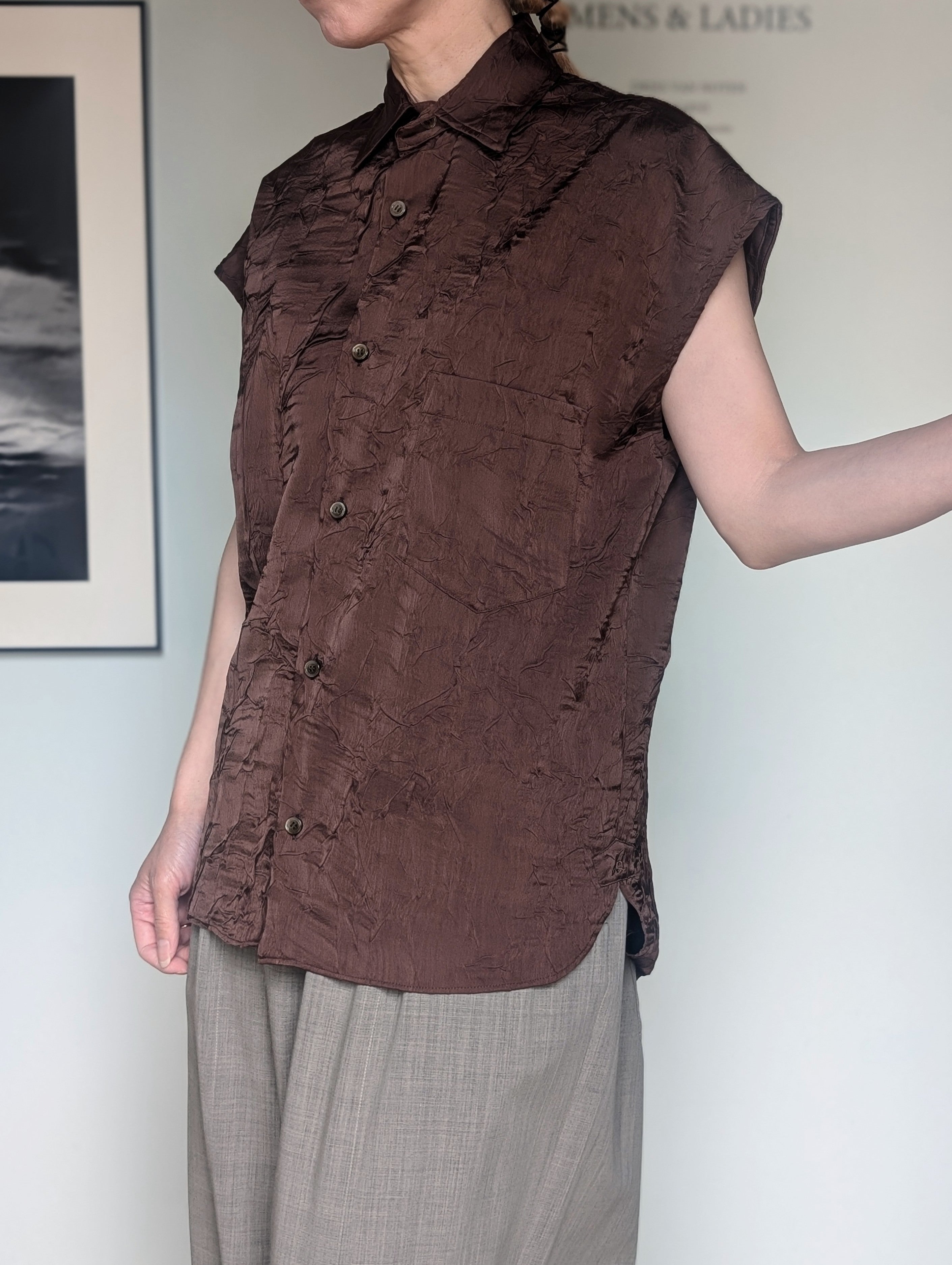 MADISONBLUE J.BRADLEY SLEEVELESS SHIRT SATIN