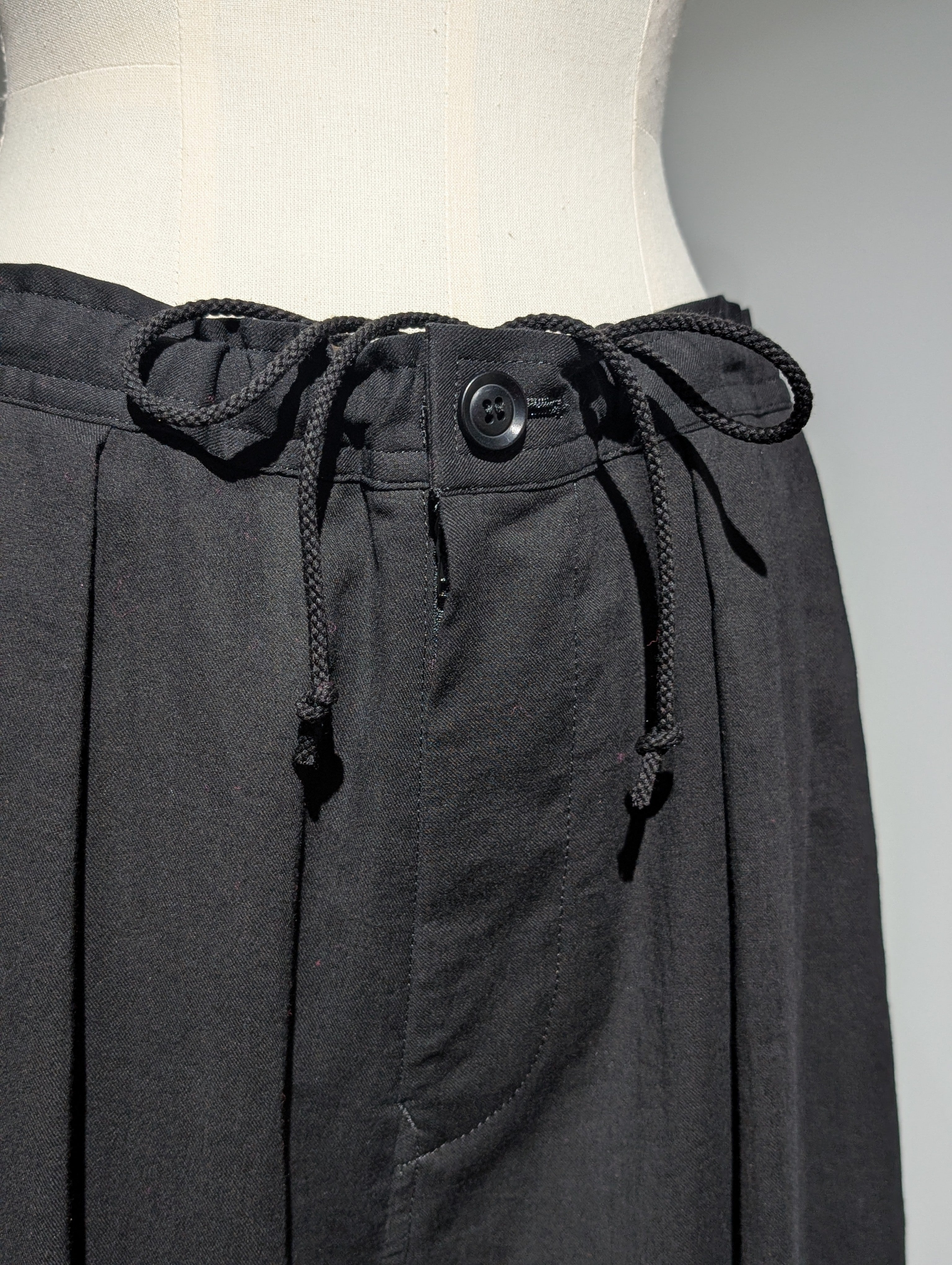 Y's COTTON VOILE VIYELLA FRONT TUCK WIDE PANTS