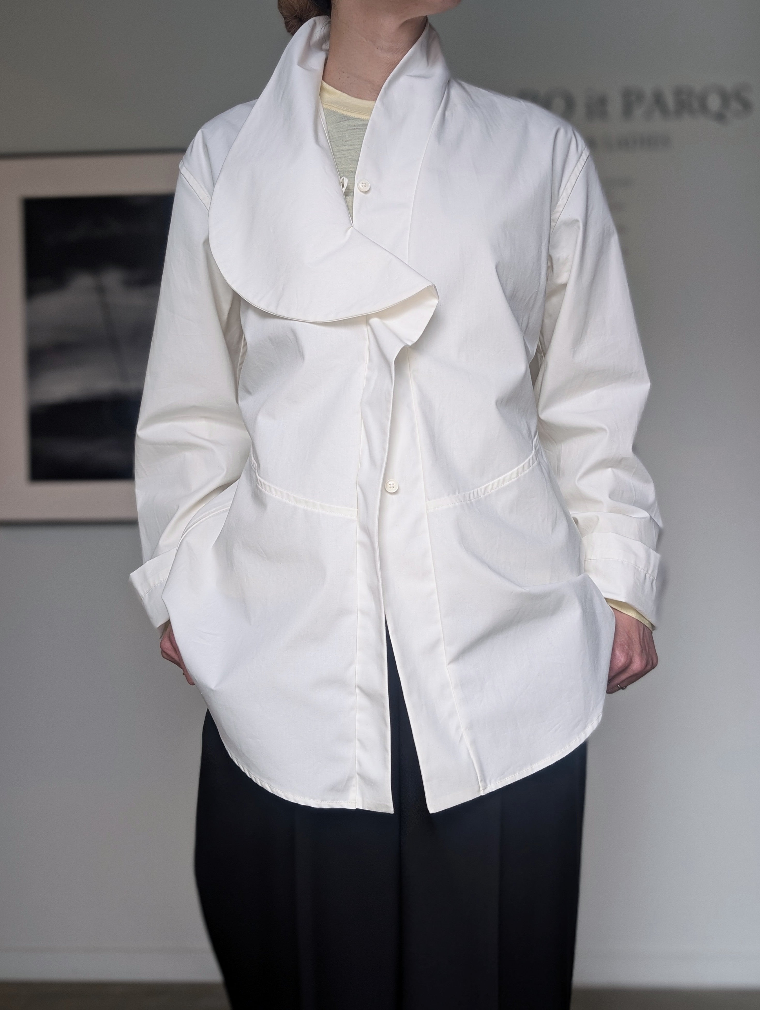 AEHRR 【Draping Flower Shawl Collar shirt】