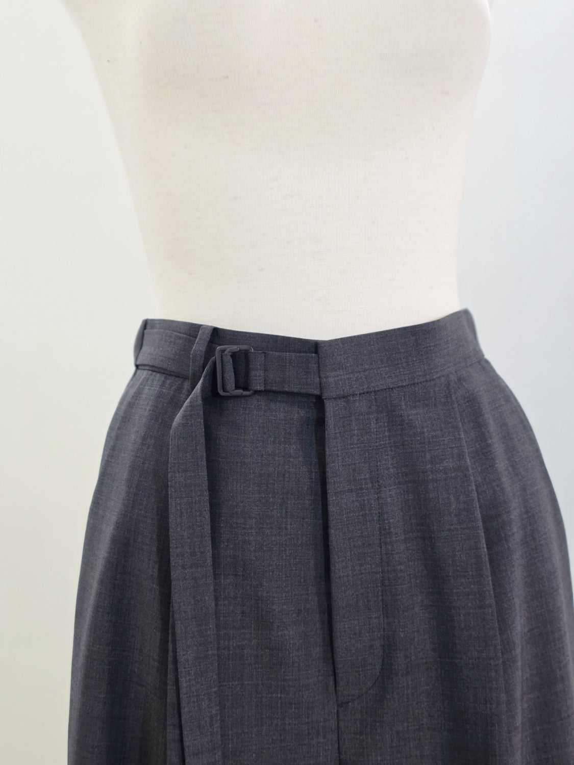 ENFOLD T/Wポプリン WIDE STRAIGHT TROUSERS