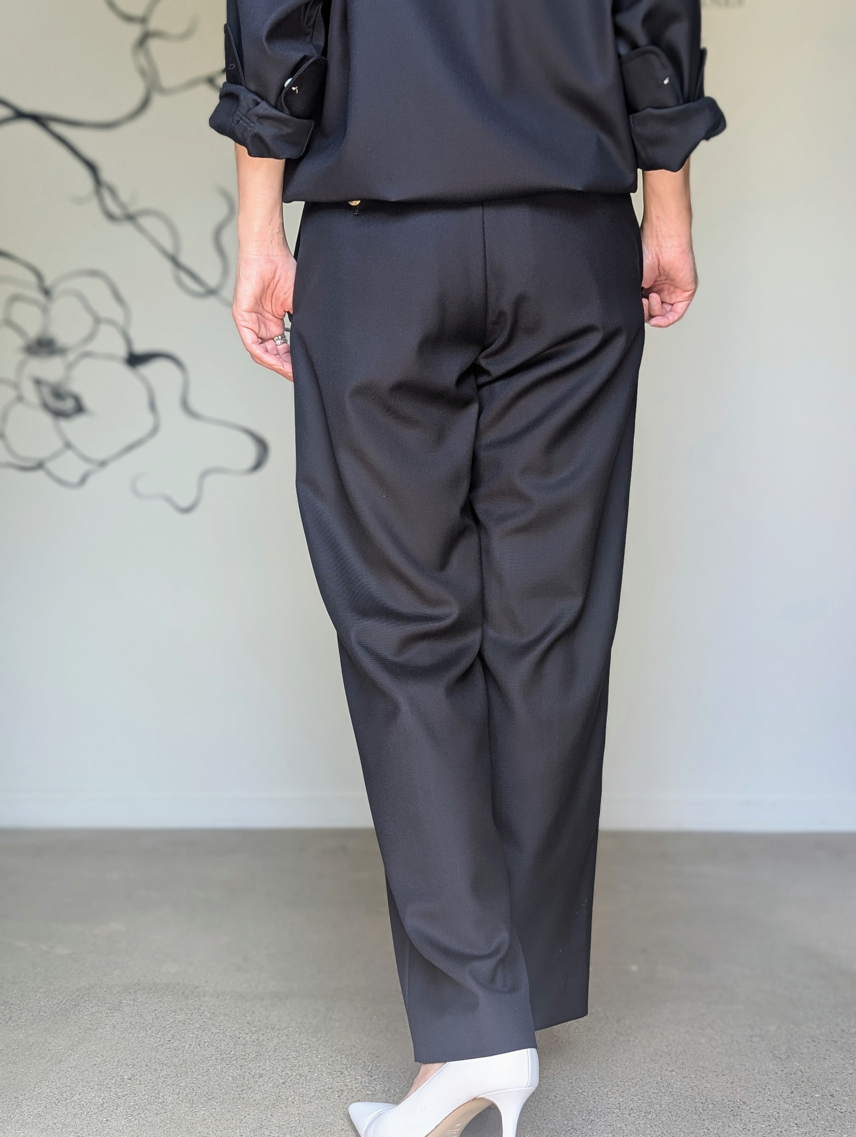 MADISONBLUE LOW WAIST WIDE-LEG PT WOOL