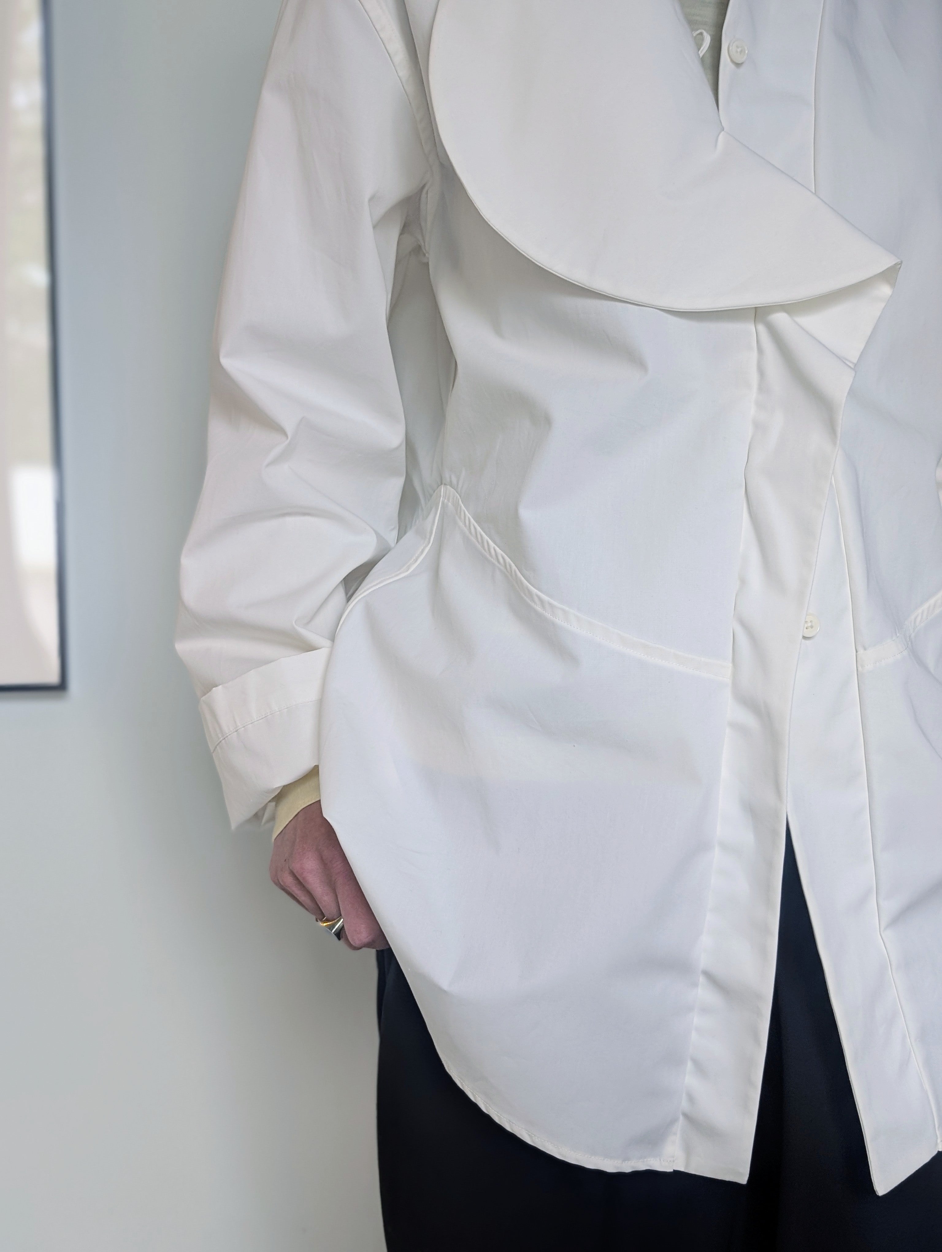 AEHRR 【Draping Flower Shawl Collar shirt】