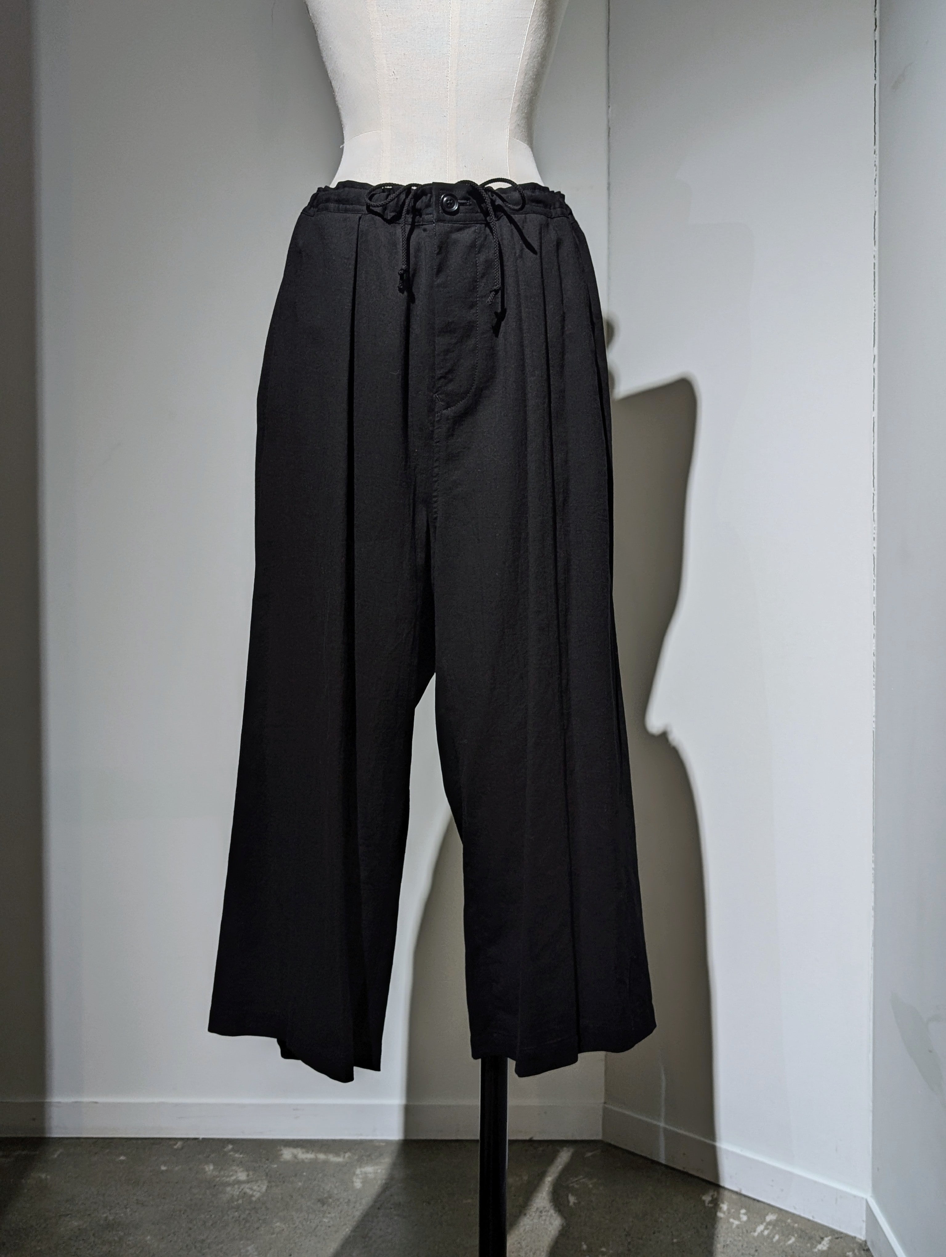 Y's COTTON VOILE VIYELLA FRONT TUCK WIDE PANTS