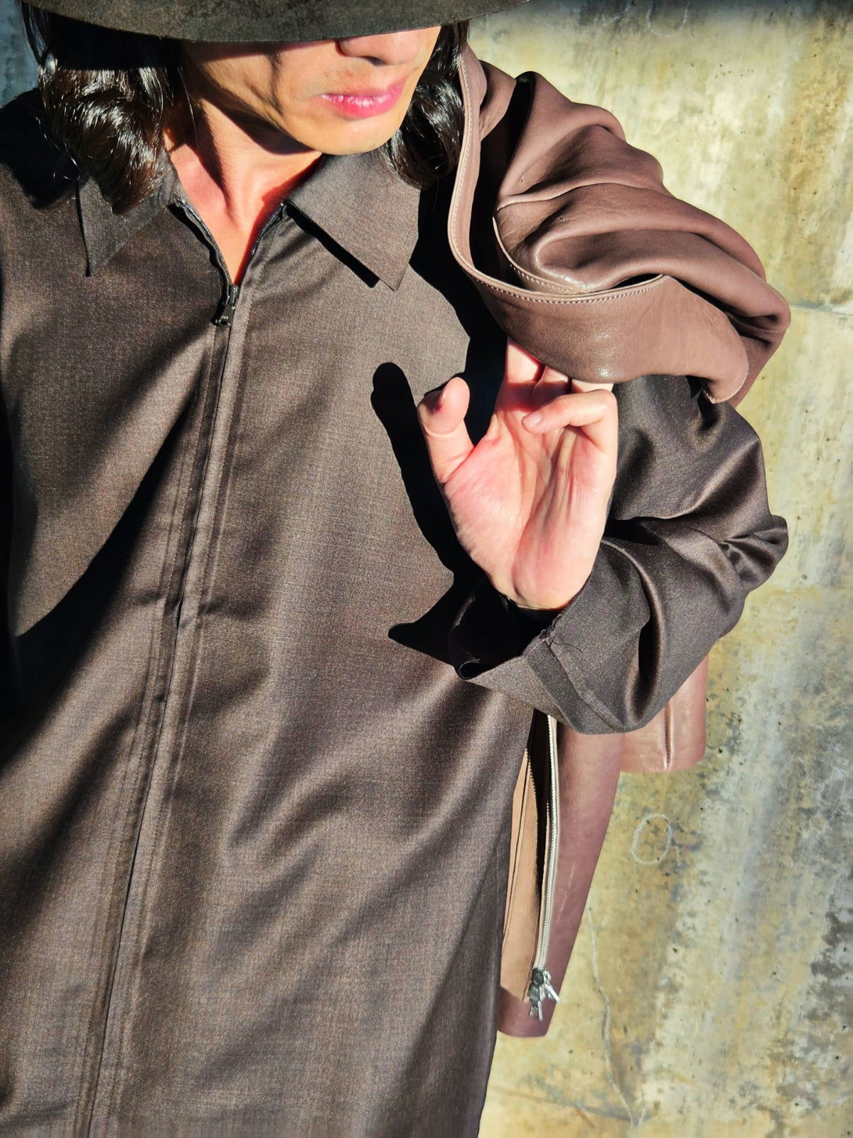 GABRIELA COLL GARMENTS S19 NO.273 FINE WOOL ZIPPER SHIRT
