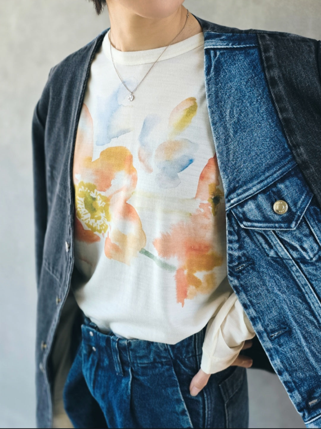 TANAKA FLOWER LONG SLEEVE TOPS