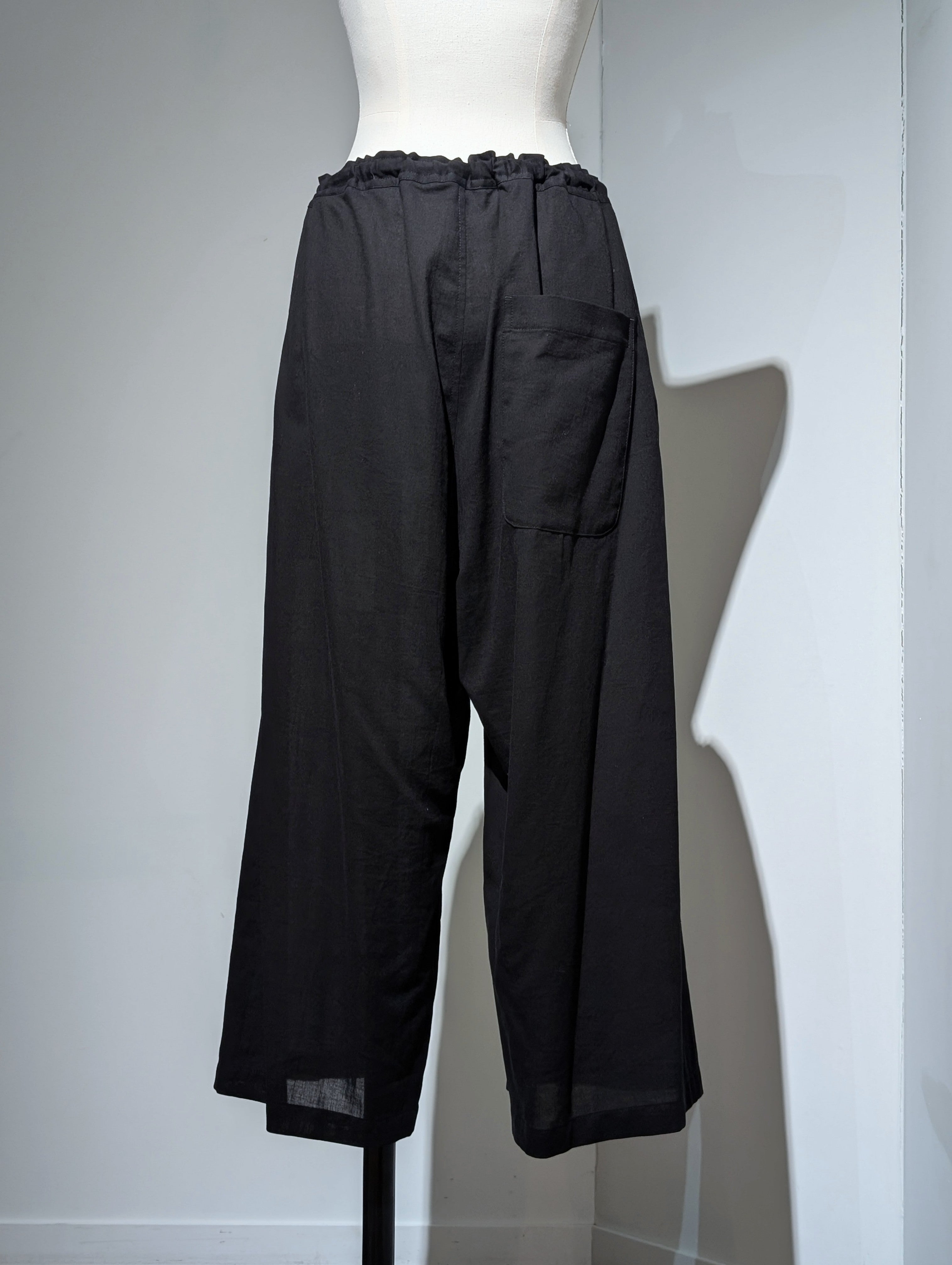 Y's COTTON VOILE VIYELLA FRONT TUCK WIDE PANTS