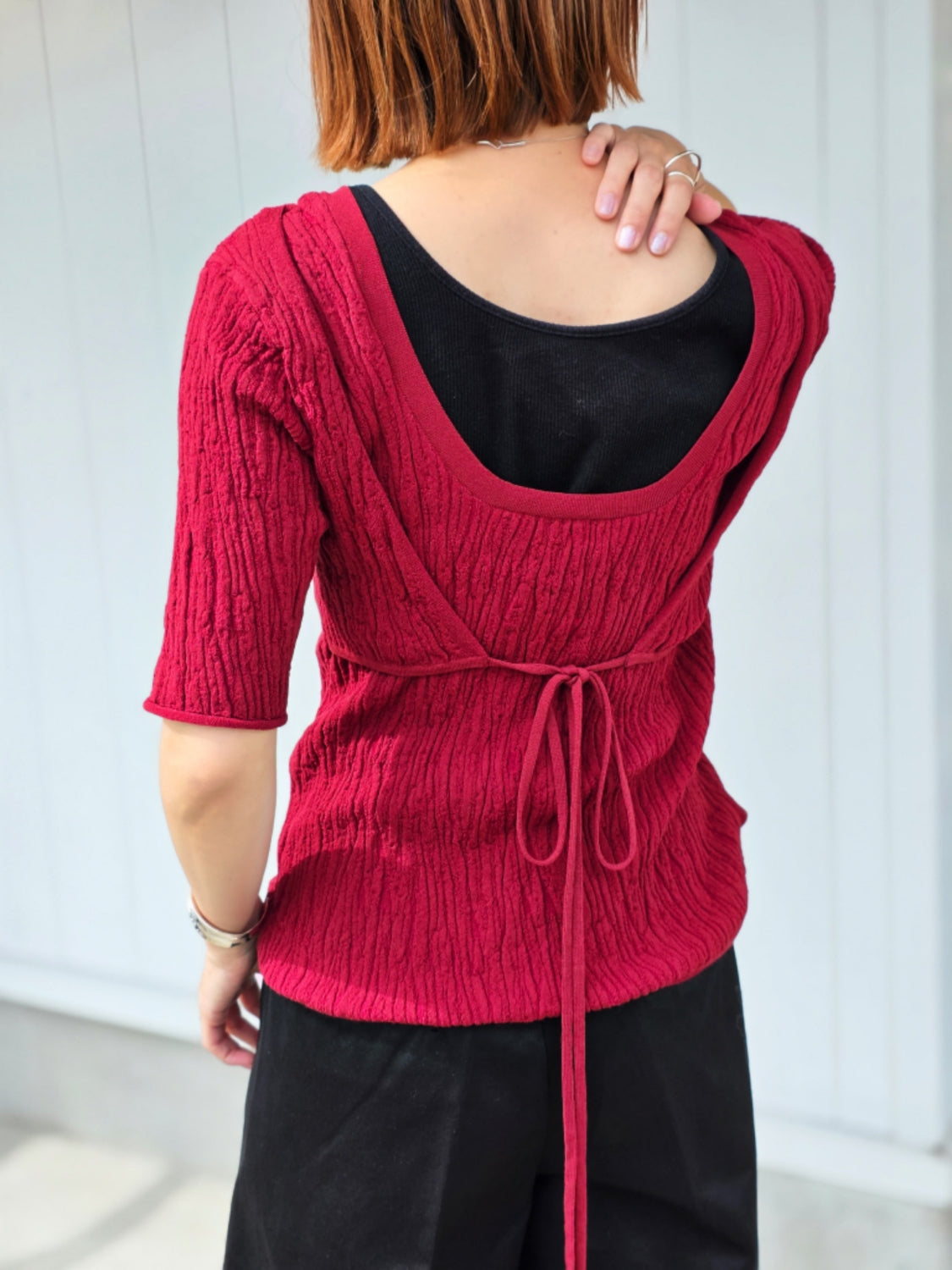 muller of yoshiokubo CRINKLED WRAP KNIT