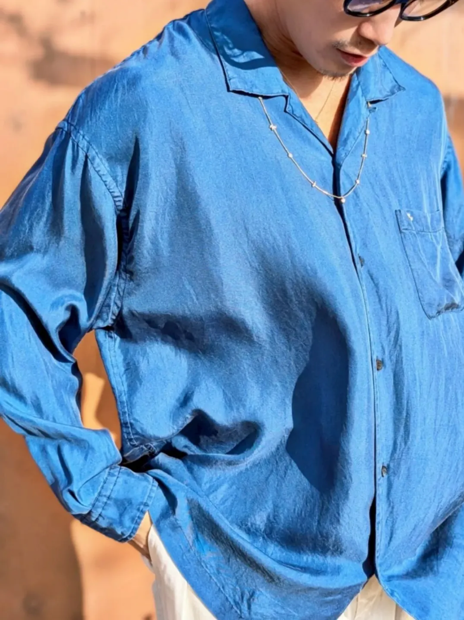 Porter Classic H/W INDIGO SILK LONG SHIRT