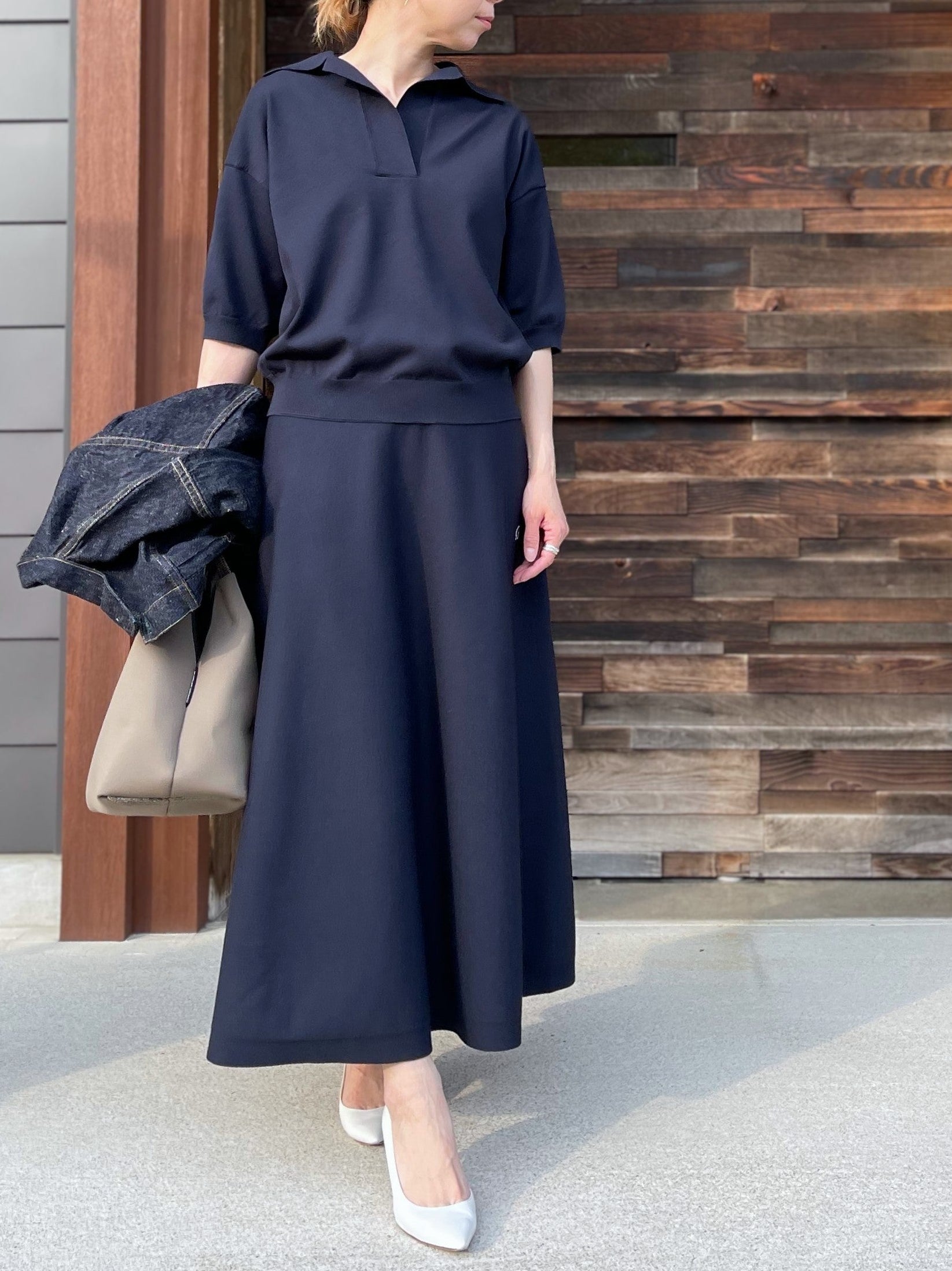 MADISONBLUE KNIT FLARE SKIRT