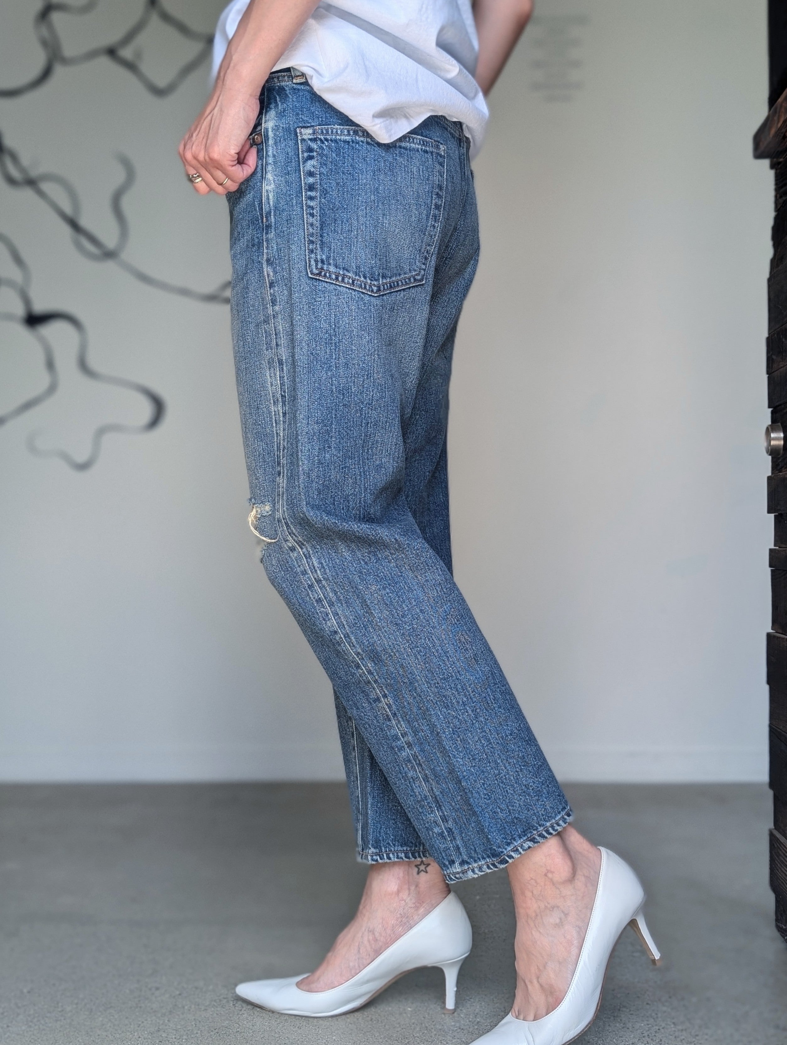 MADISONBLUE BOYS CRASHED TAPERED PT DENIM