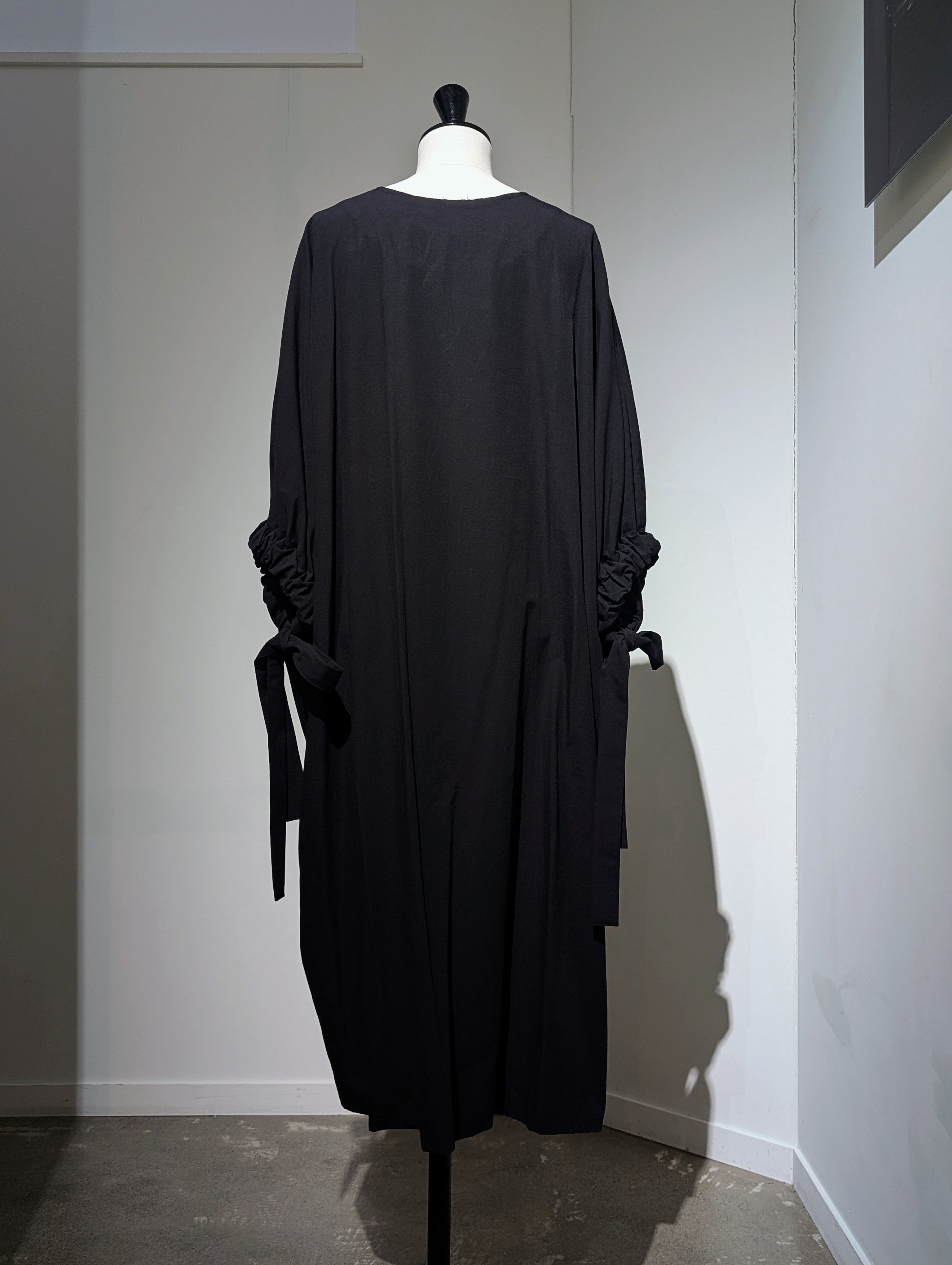 Y's COTTON BROAD SLEEVE ROUNDNECK DRESS