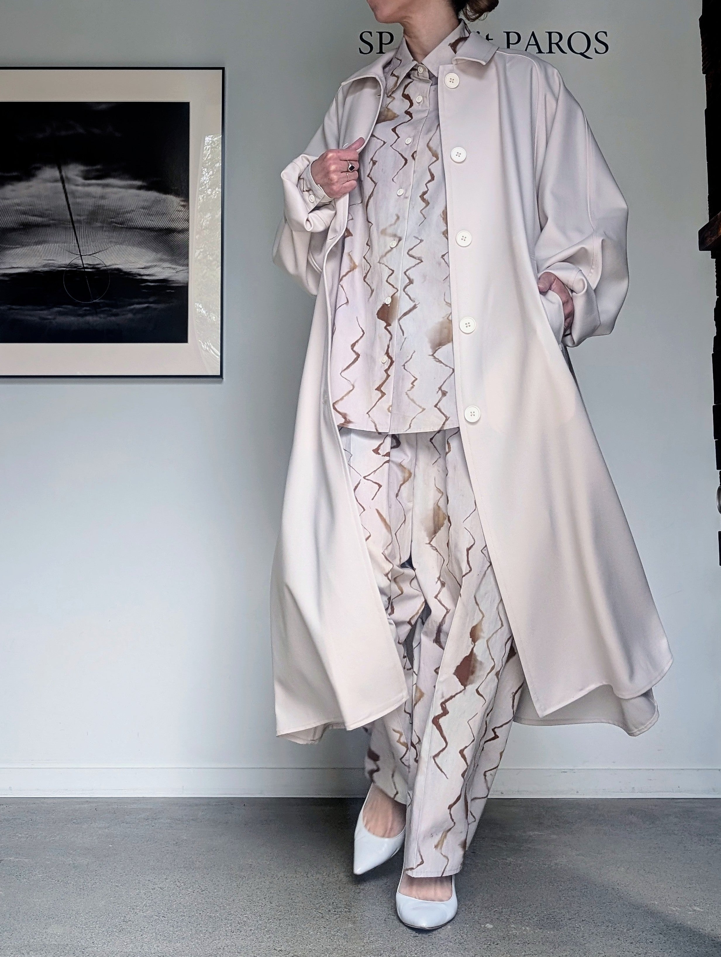 AEHRR 【Draping Yoke Raglan Sleeve Over Coat】