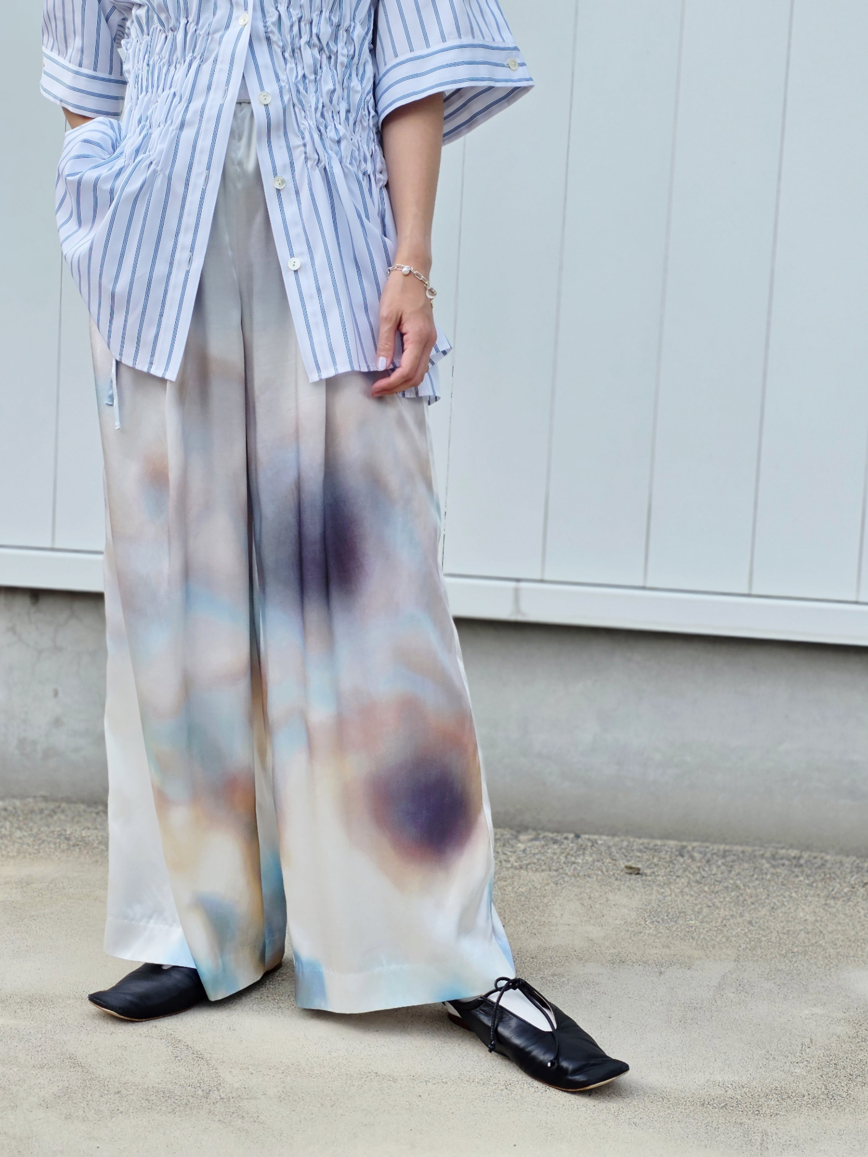 ENFOLD DRAWSTRING WIDE-PANTS