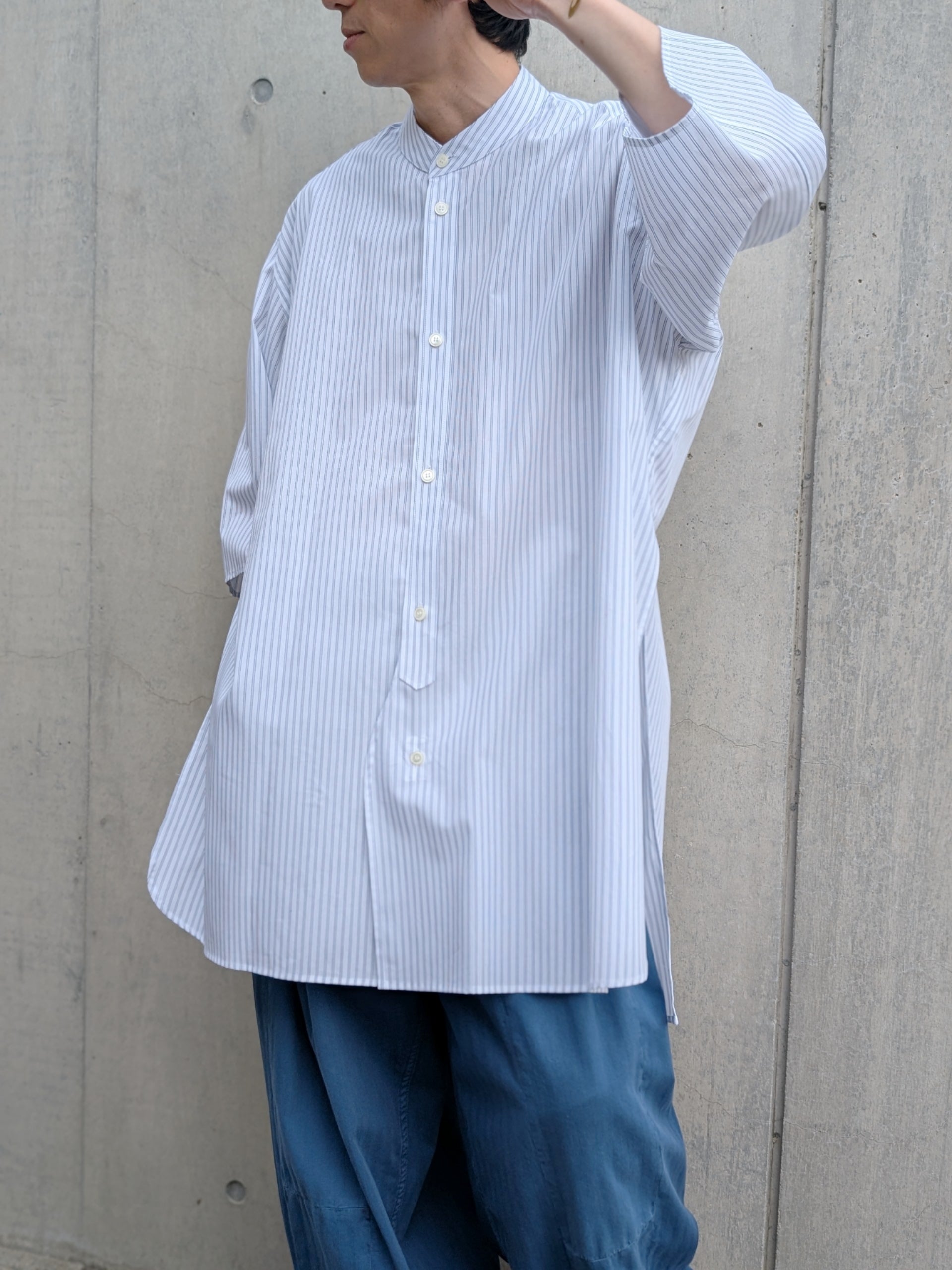 HED MAYNER PIN STRIPE COTTON SHIRT