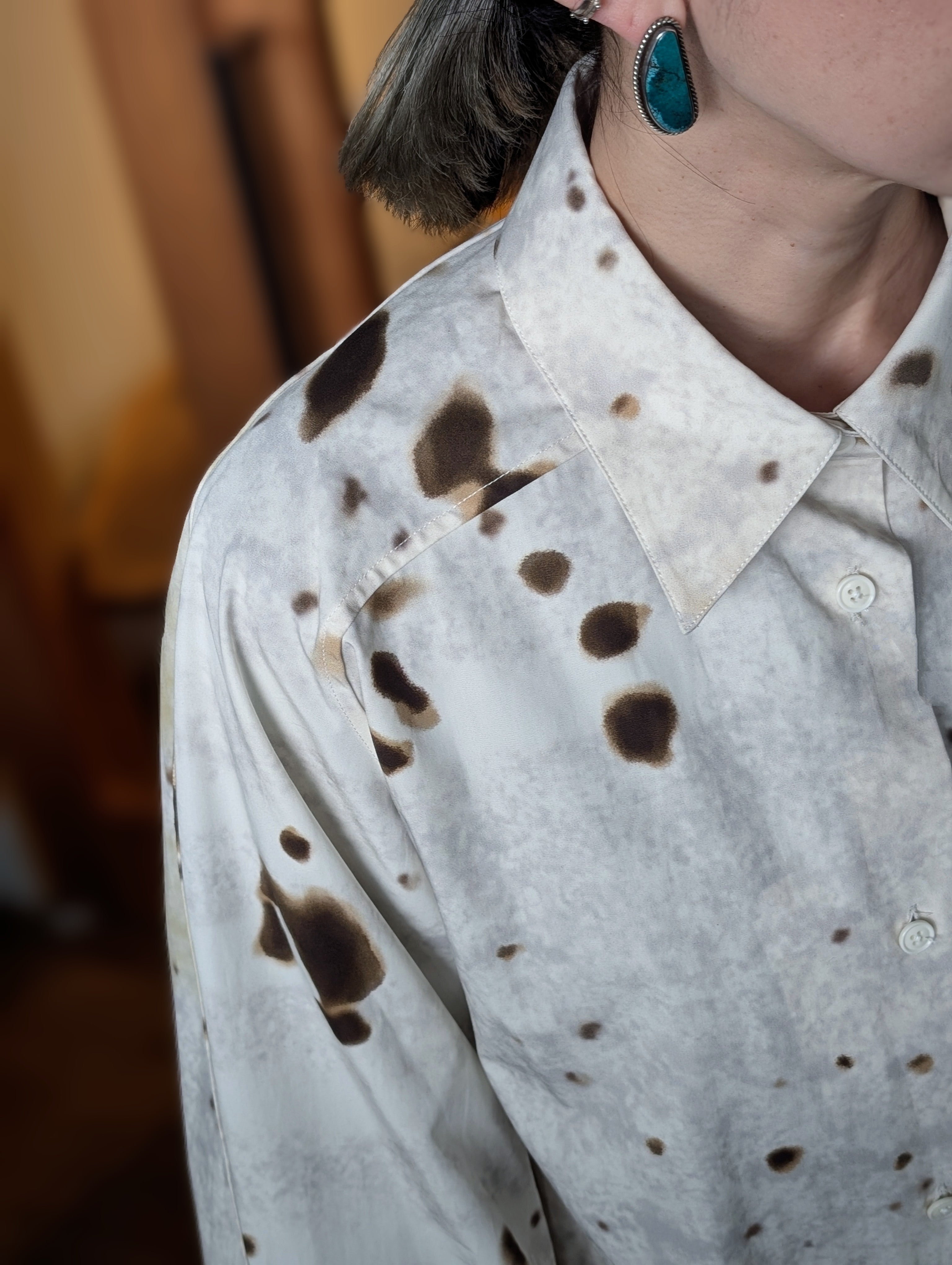 AEHRR 【Yoke Raglan Sleeve Print Shirt】