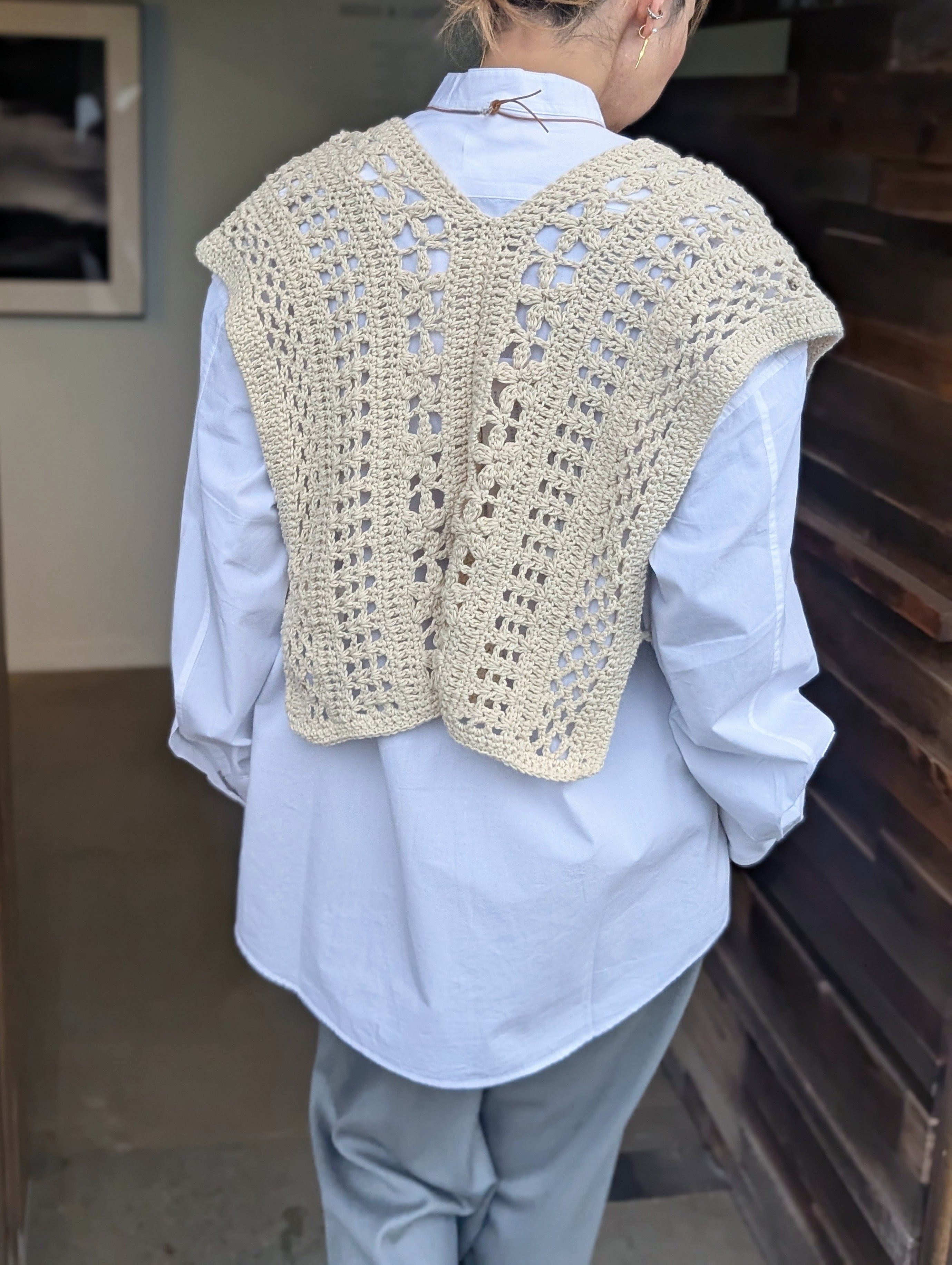 SEEALL SAW63 KN804 CROCHET V TOP