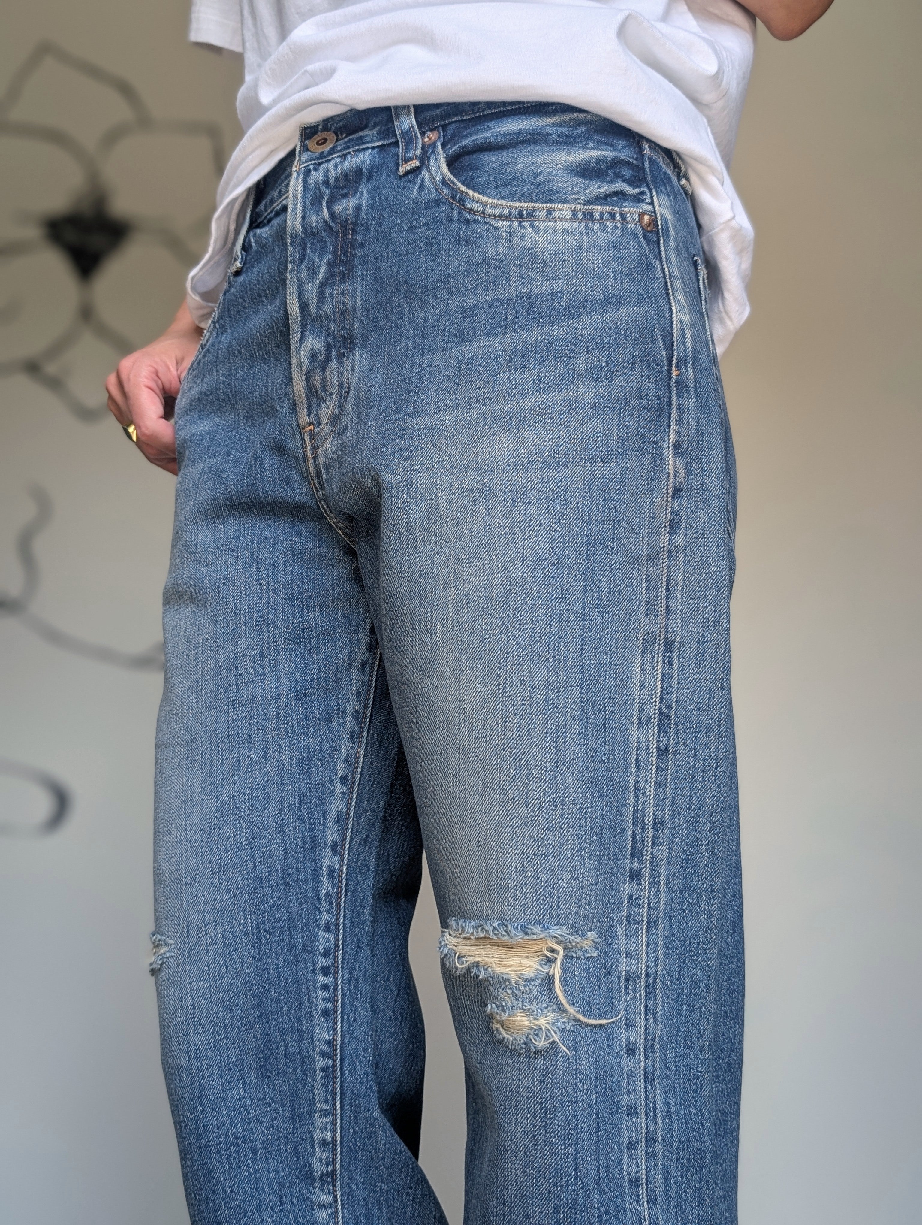 MADISONBLUE BOYS CRASHED TAPERED PT DENIM