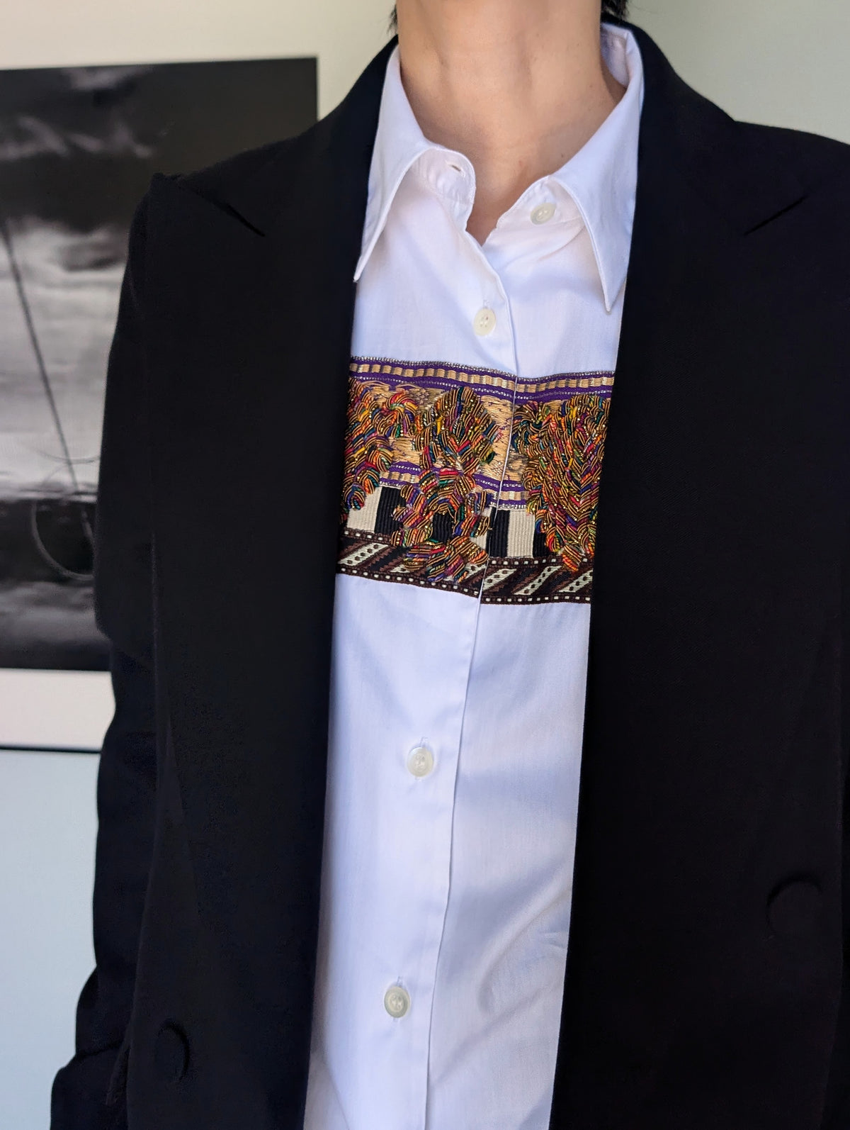DRIES VAN NOTEN【262-010742】CHLORIS TRIS EMB 4445 W.W.SHIRT