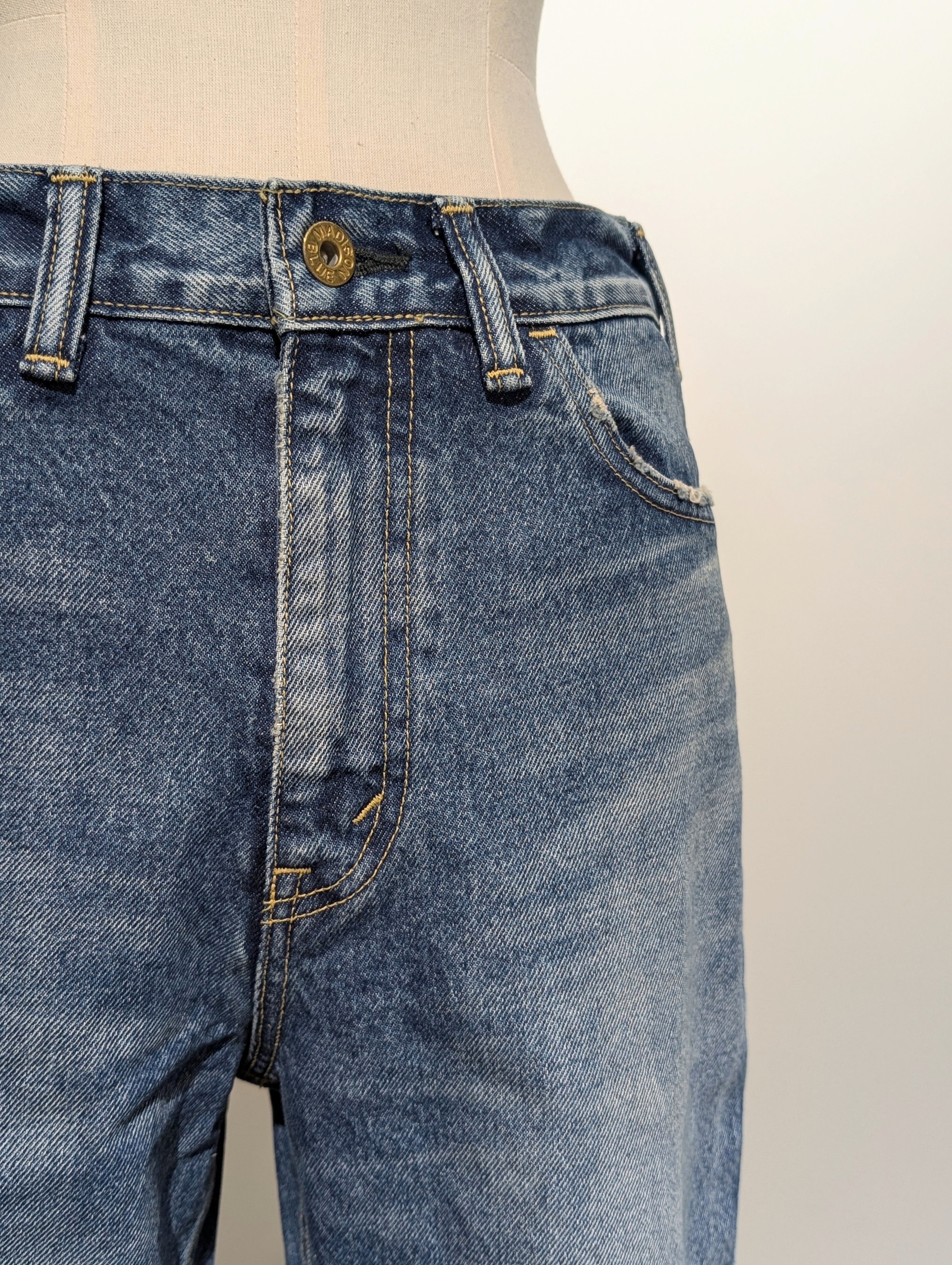 MADISONBLUE HEM CUT FLARE PT DENIM