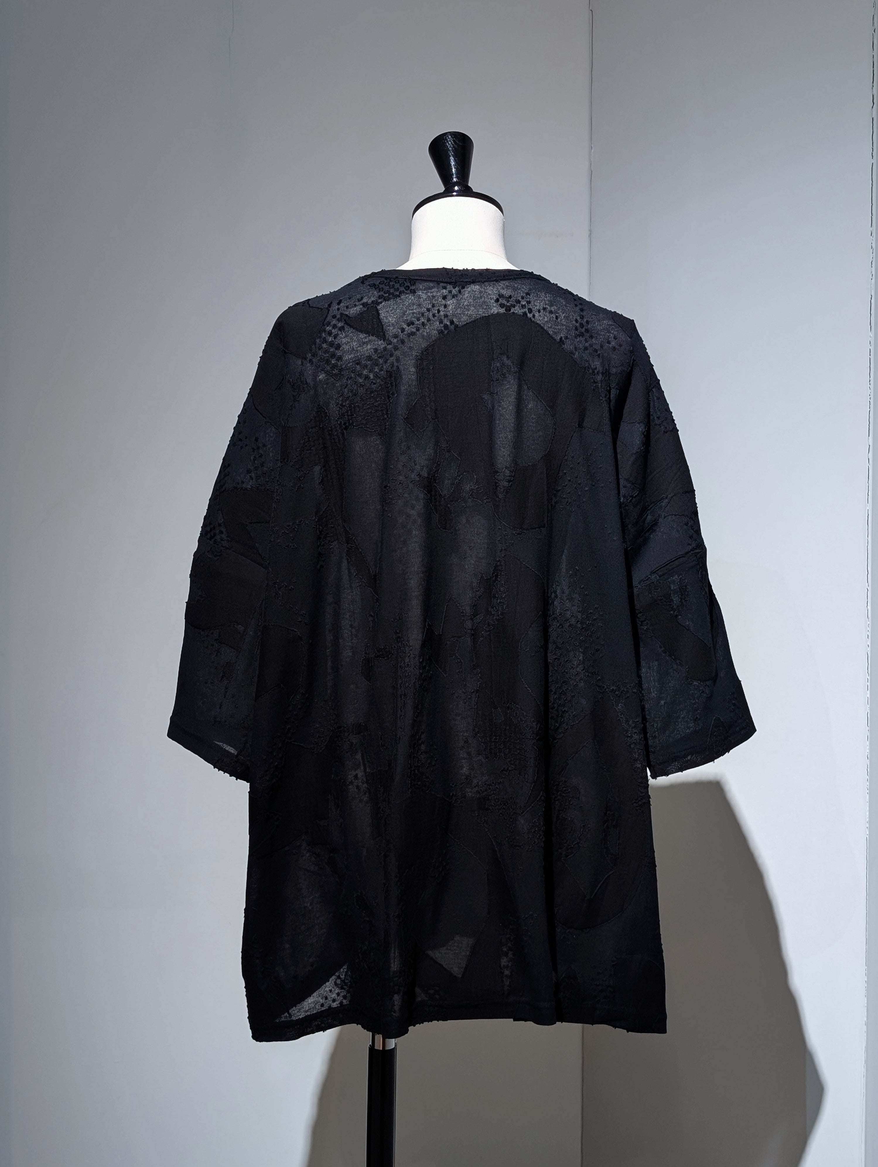 Y's CRUSH JACQUARD ROUND NECK BIG TEE