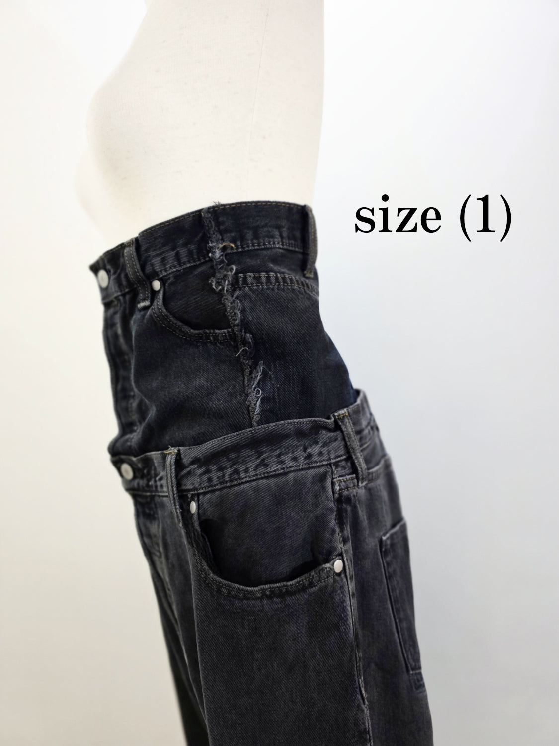 QUIITO W WAIST DENIM PT DARK GRAY