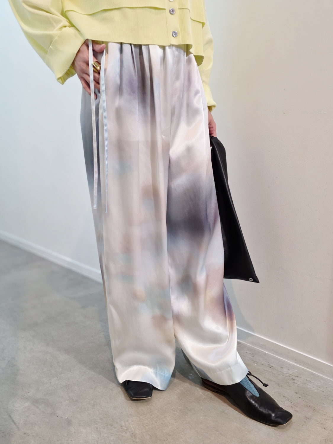 ENFOLD DRAWSTRING WIDE-PANTS