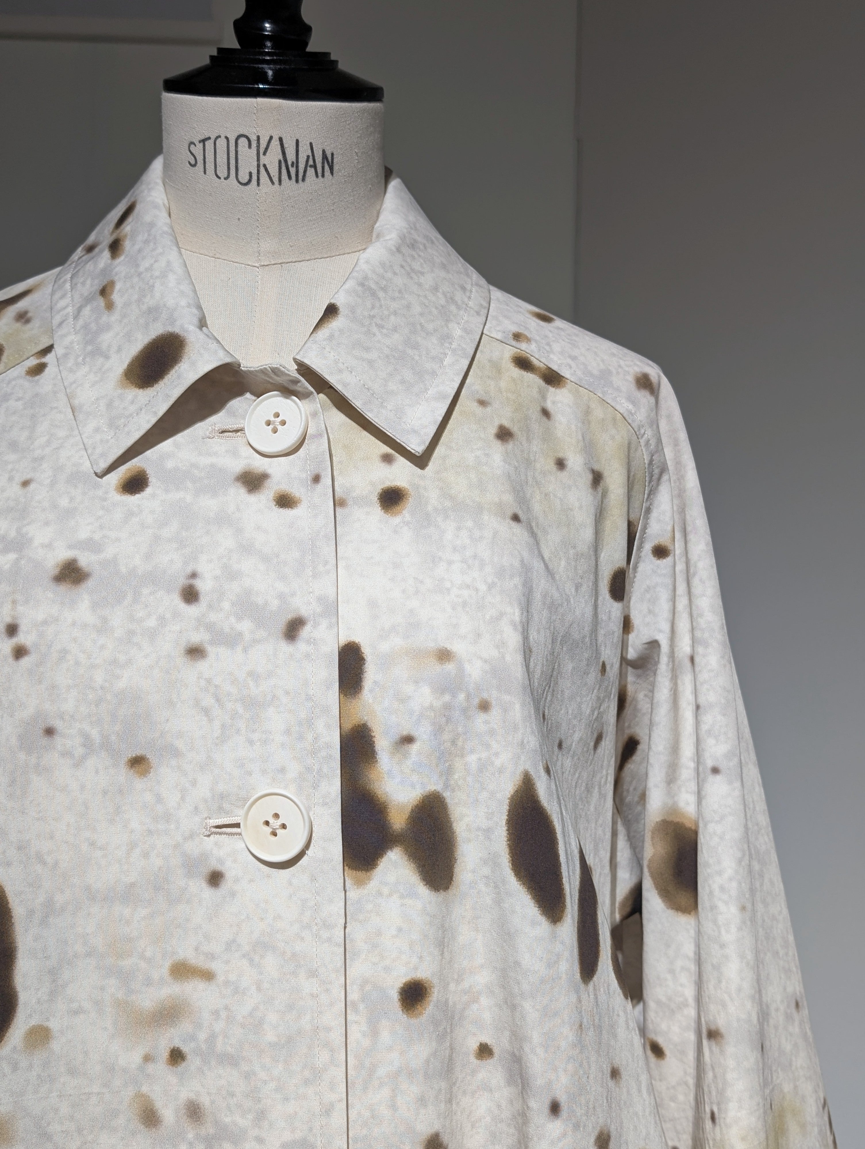 AEHRR 【Draping Yoke Raglan Sleeve Print Over Coat】