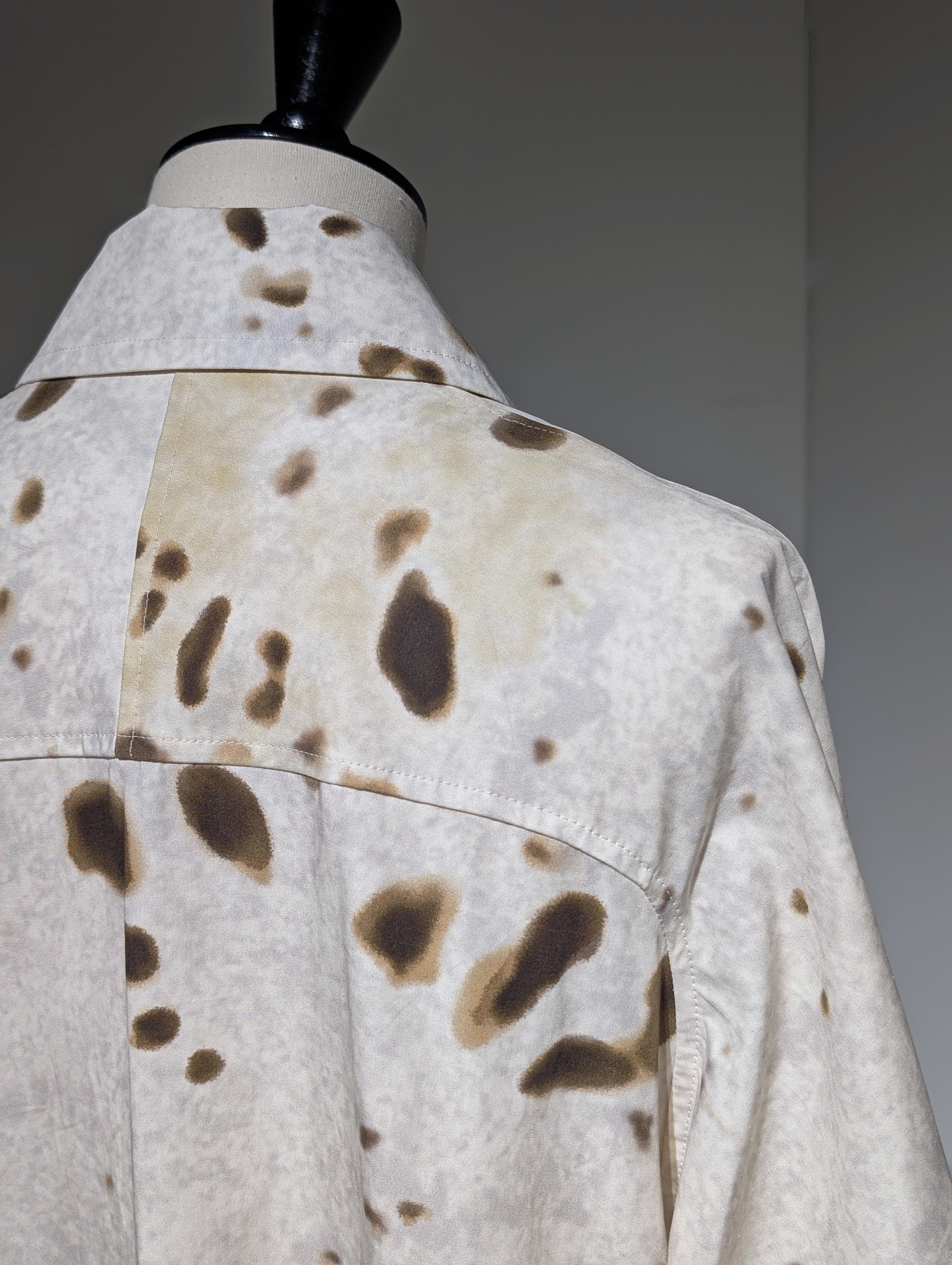 AEHRR 【Draping Yoke Raglan Sleeve Print Over Coat】