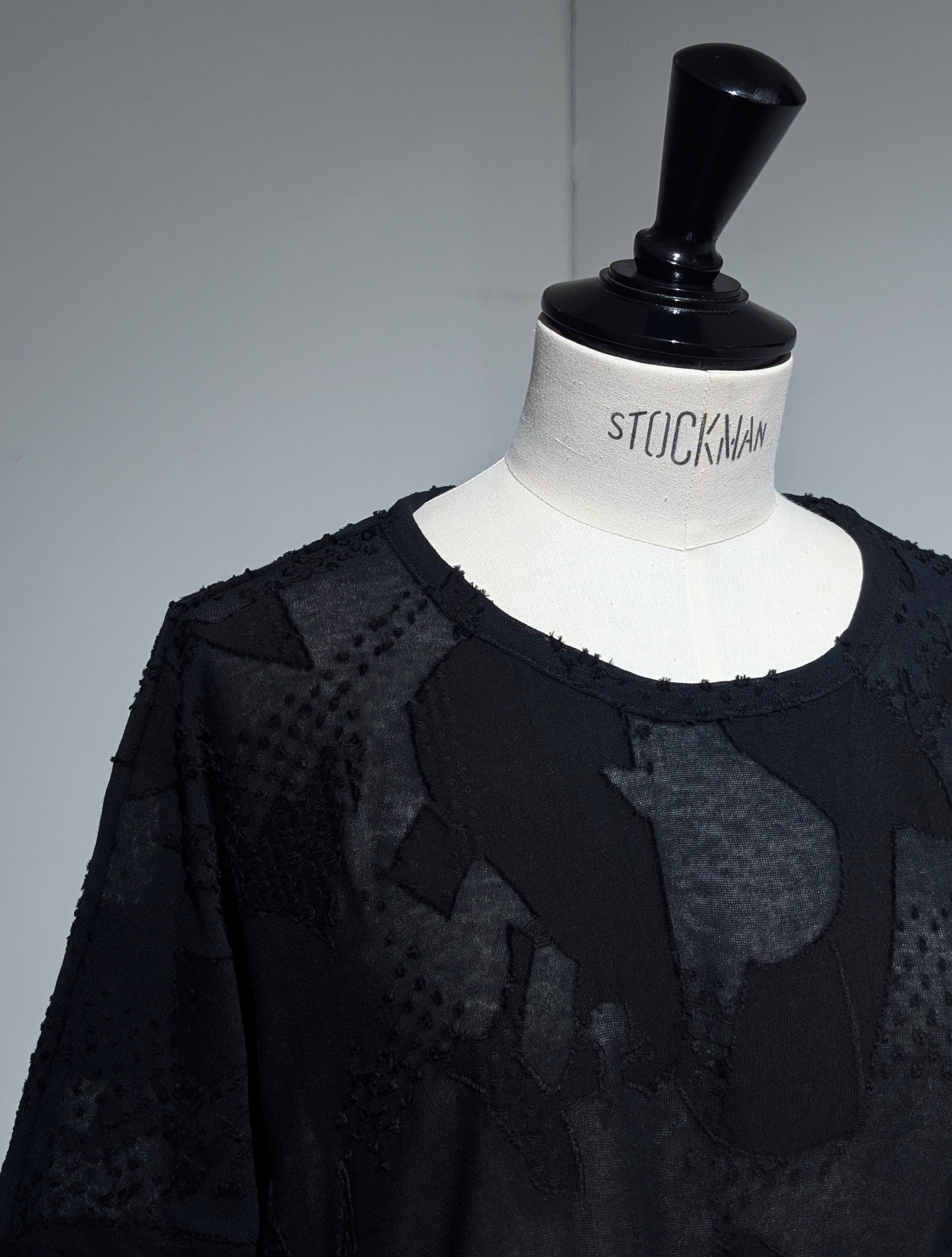 Y's CRUSH JACQUARD ROUND NECK BIG TEE