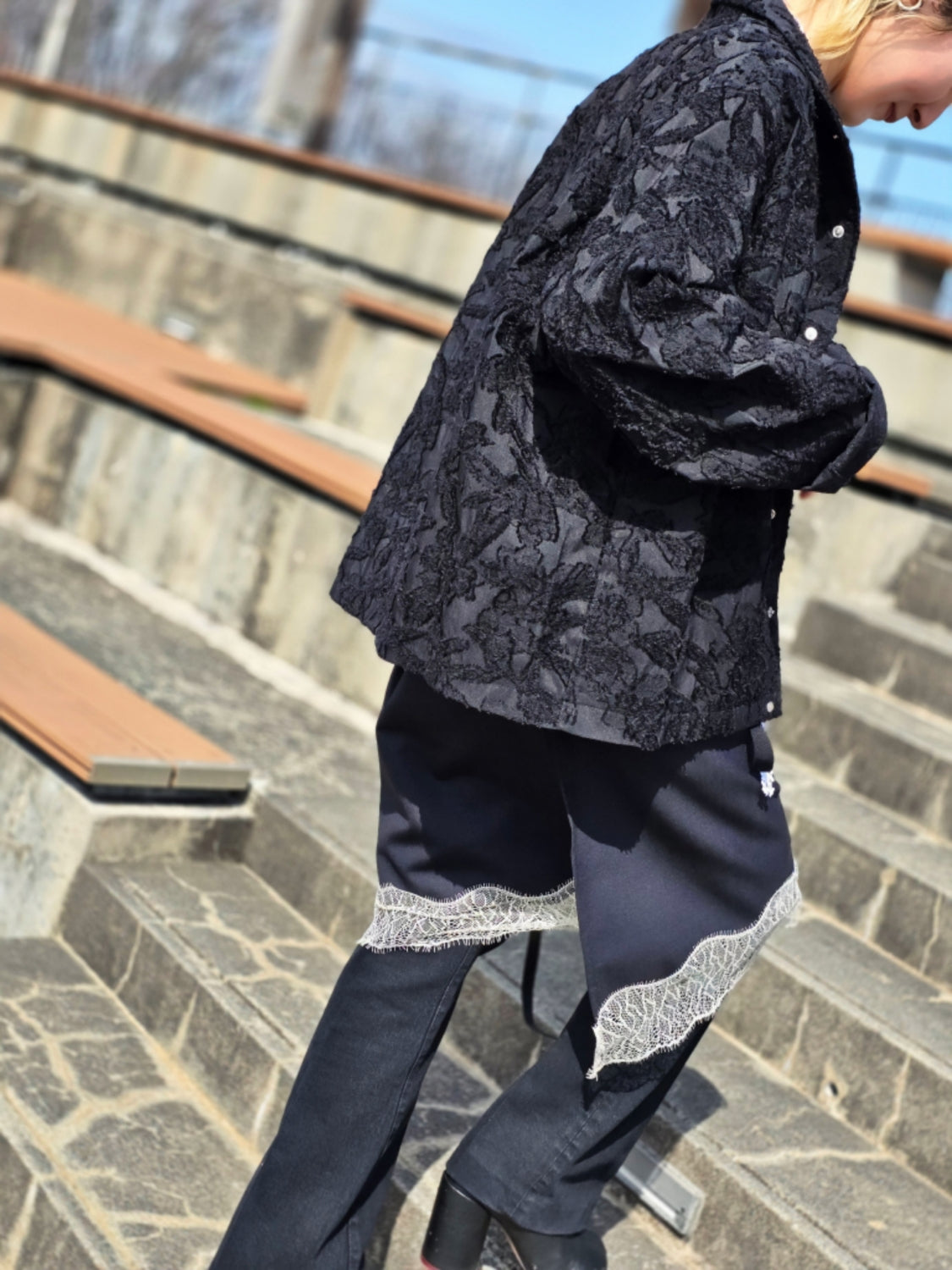 TANAKA ST-223-26-BF EASY JACKET (BLACK FLOWER)