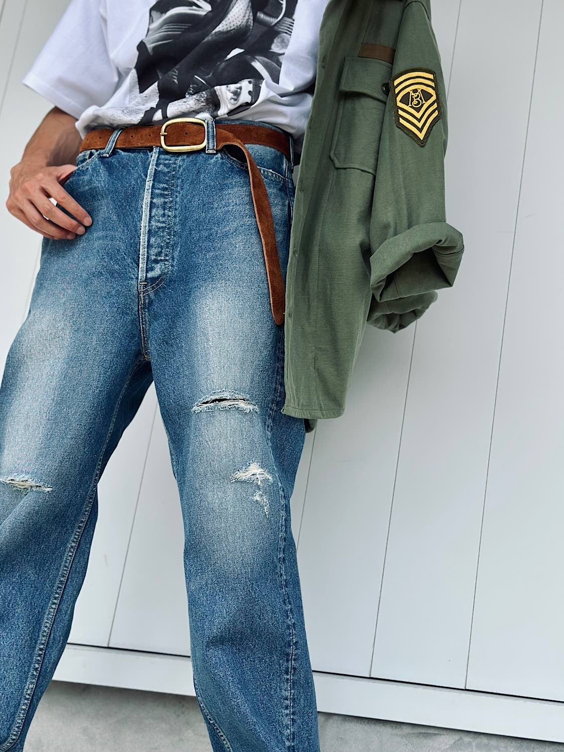 MADISONBLUE CRASHED SAROUEL PT DENIM MNS