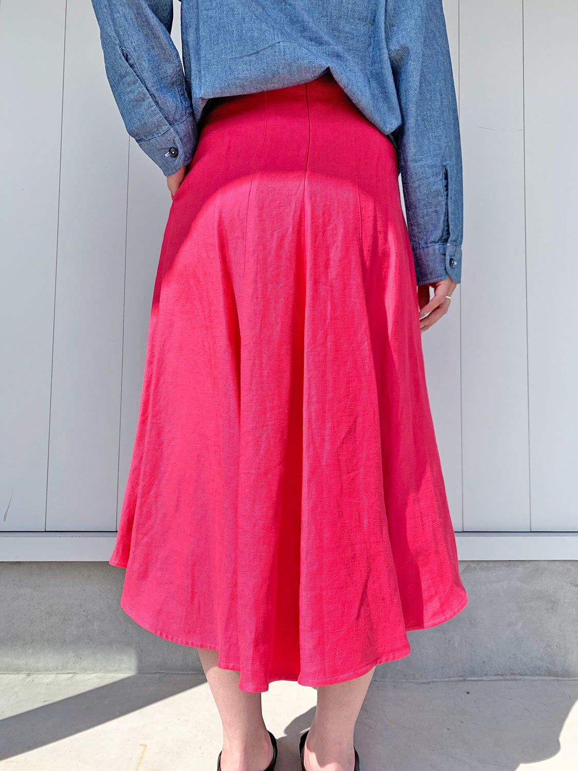 MADISONBLUE PANEL SKIRT LINEN TWILL