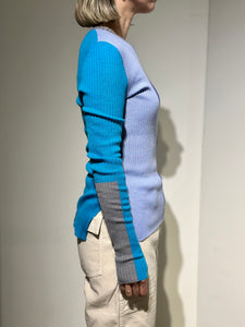 någonstans color－block crew－neck pullover