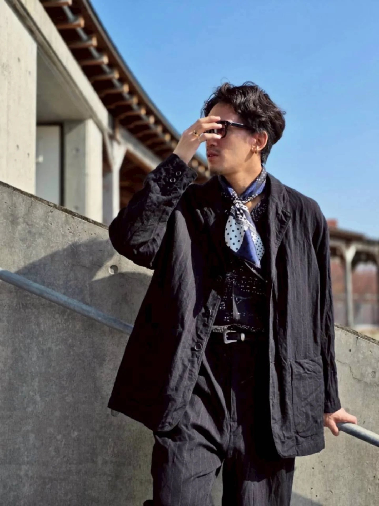 Porter Classic PIN STRIPE LINEN COTTON CLASSIC JACKET