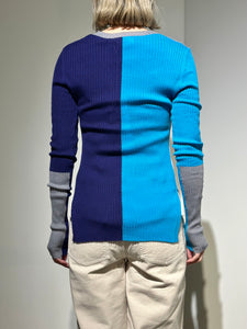 någonstans color－block crew－neck pullover