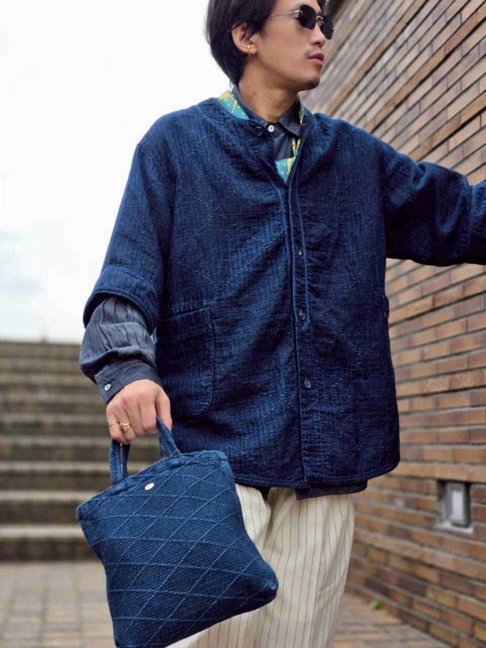 Porter Classic SEA ISLAND SASHIKO BASEBALL SHIRT (LIMITED)